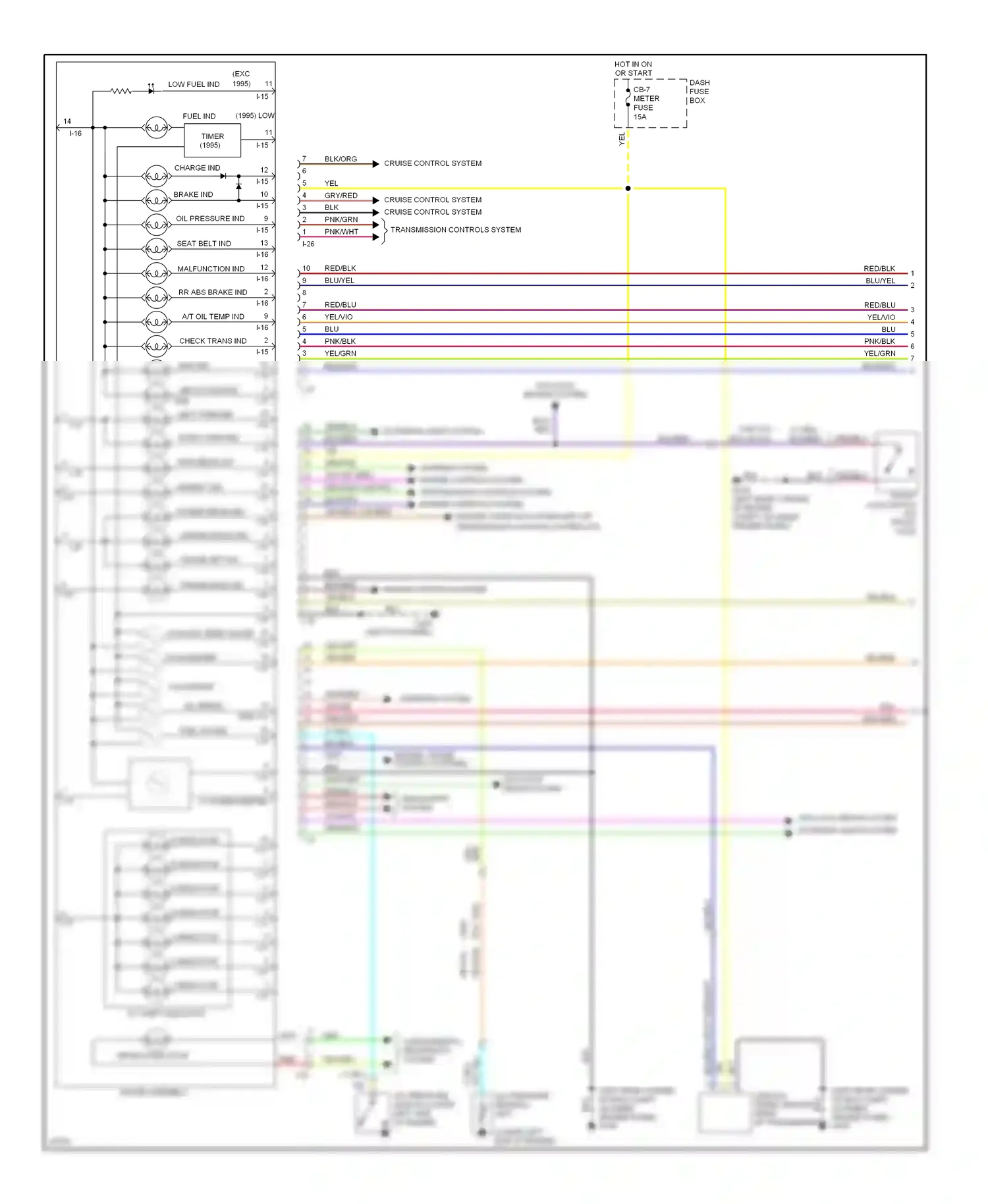 Wiring diagram a/t shift indicator for Isuzu Rodeo I (1989-1998) (1 of 1)