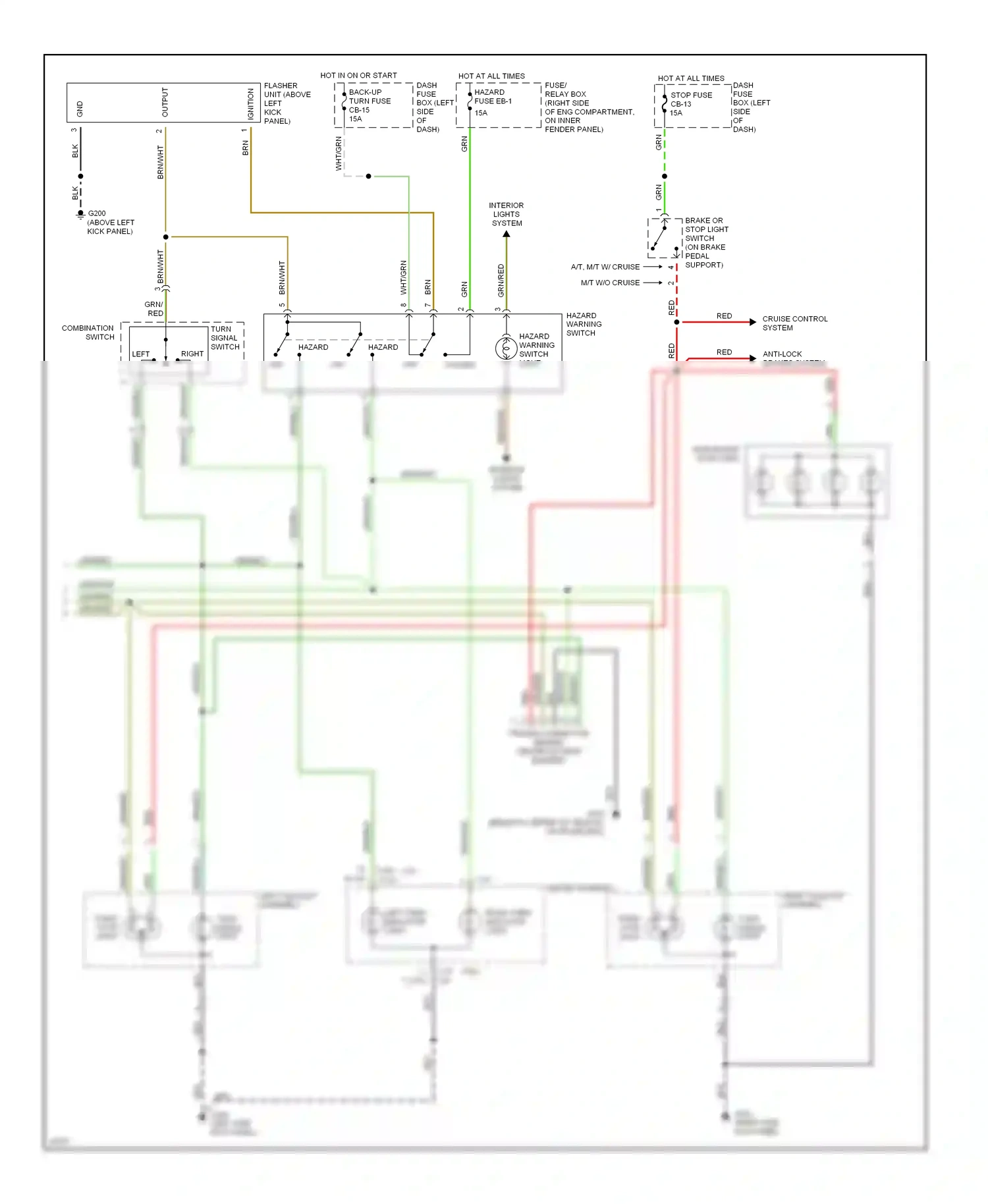 Wiring diagram combination switch for Isuzu Rodeo I (1989-1998) (4 of 8)