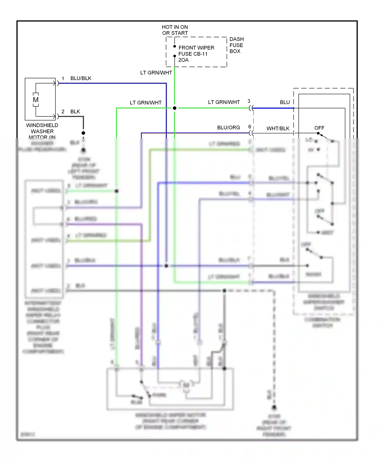 Wiring diagram combination switch for Isuzu Rodeo I (1989-1998) (1 of 8)
