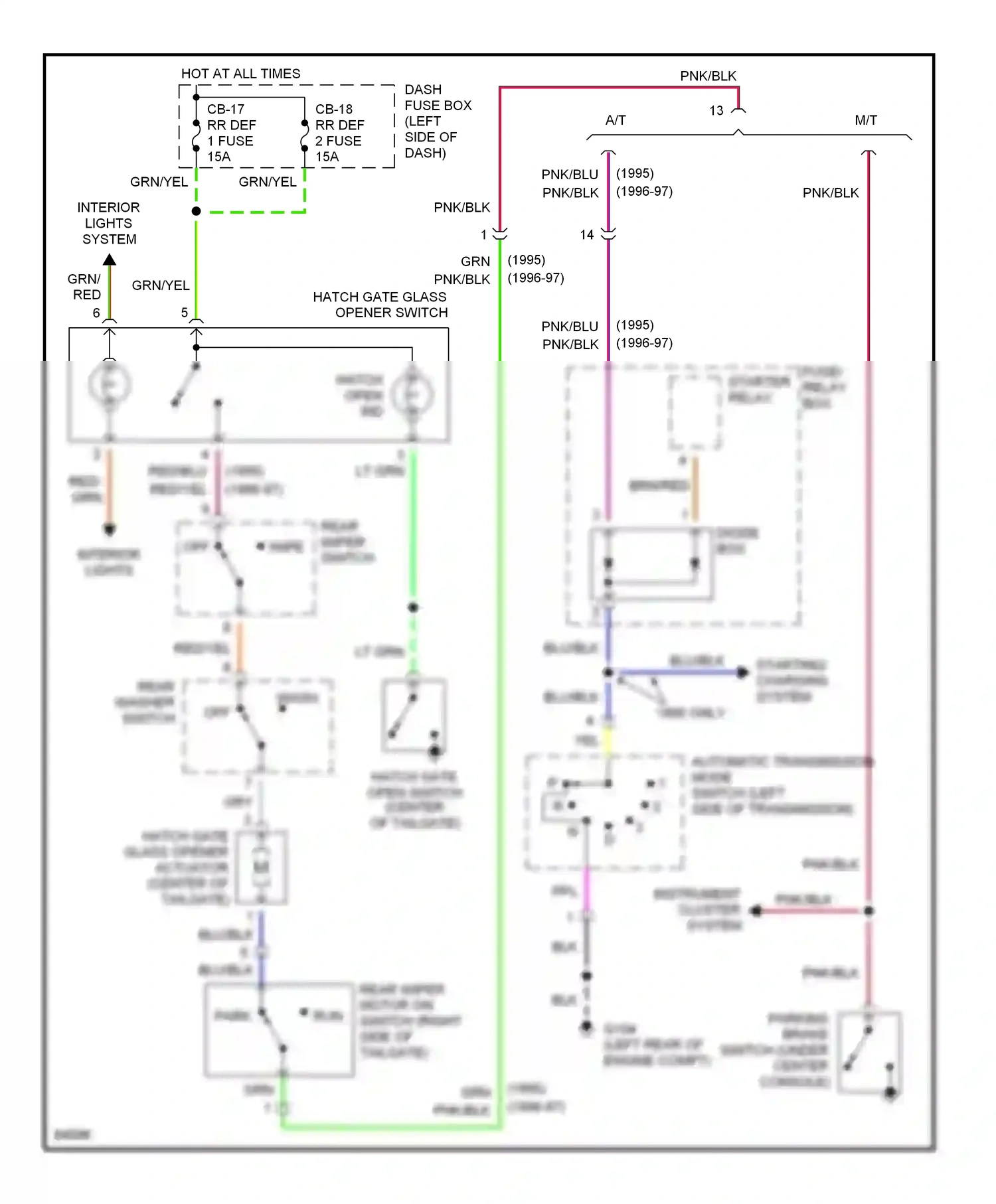 Wiring diagram diode box a for Isuzu Rodeo I (1989-1998) (2 of 2)