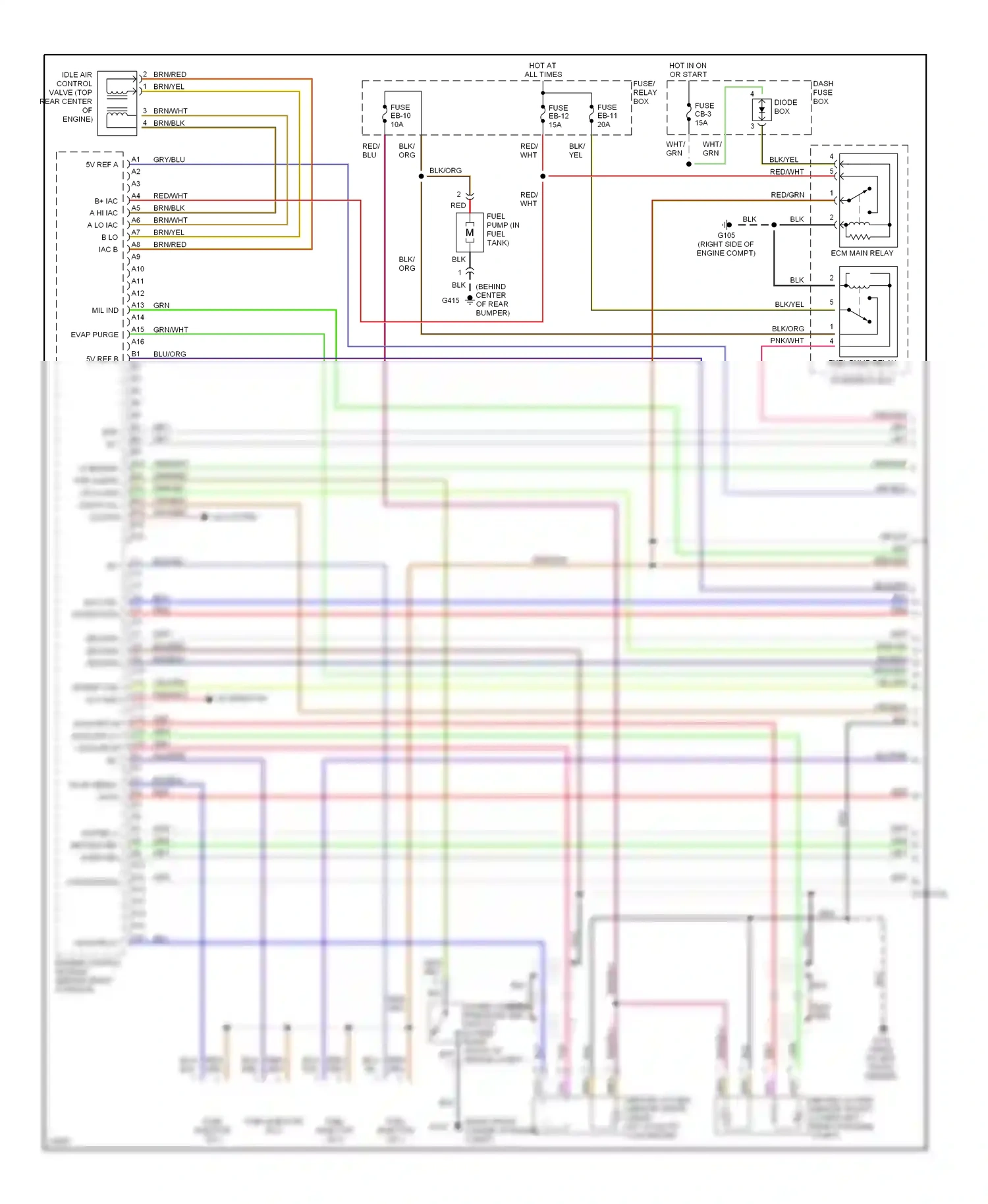 Wiring diagram diode box b for Isuzu Rodeo I (1989-1998) (1 of 1)