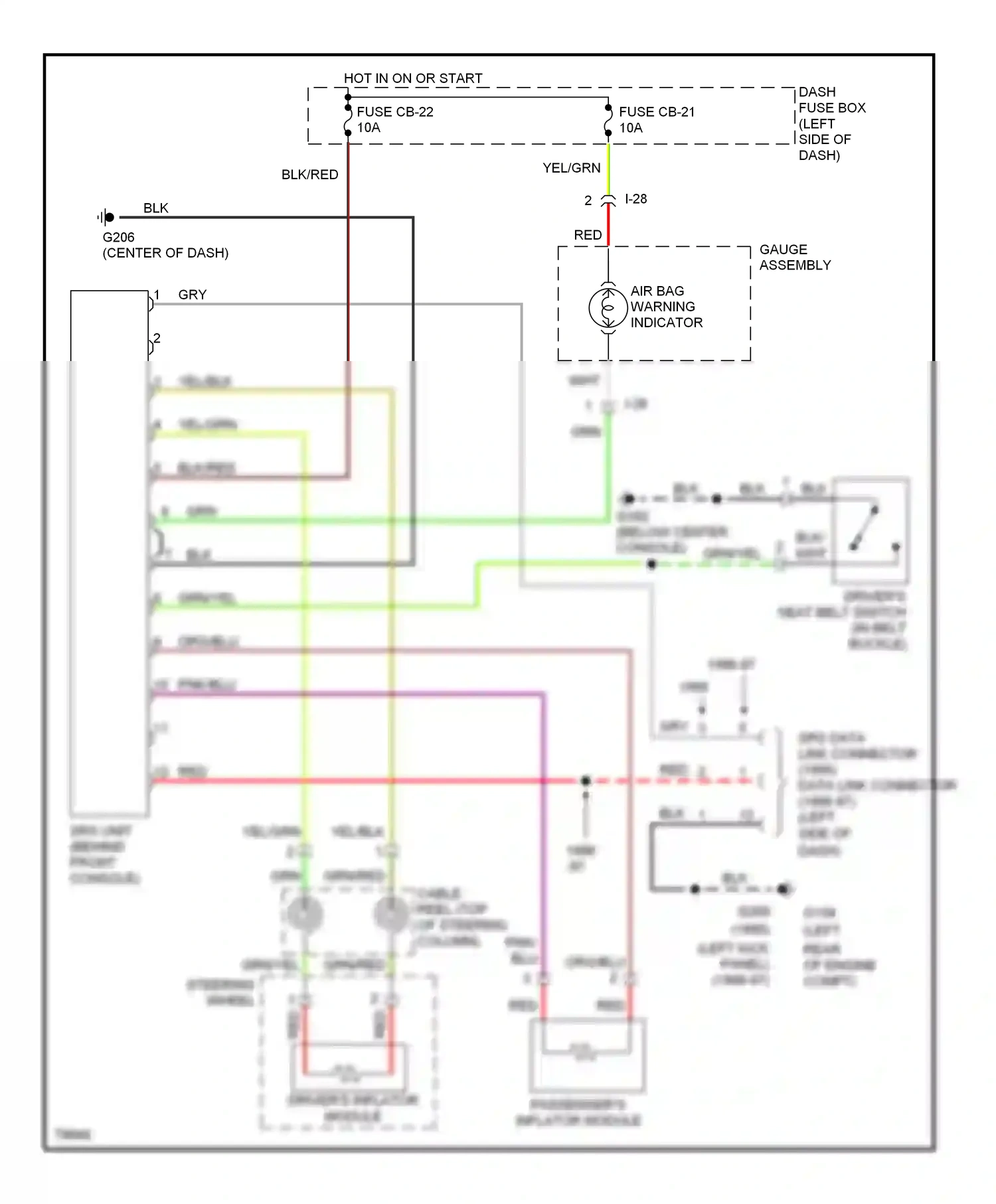 Wiring diagram driver's inflator module for Isuzu Rodeo I (1989-1998) (1 of 1)