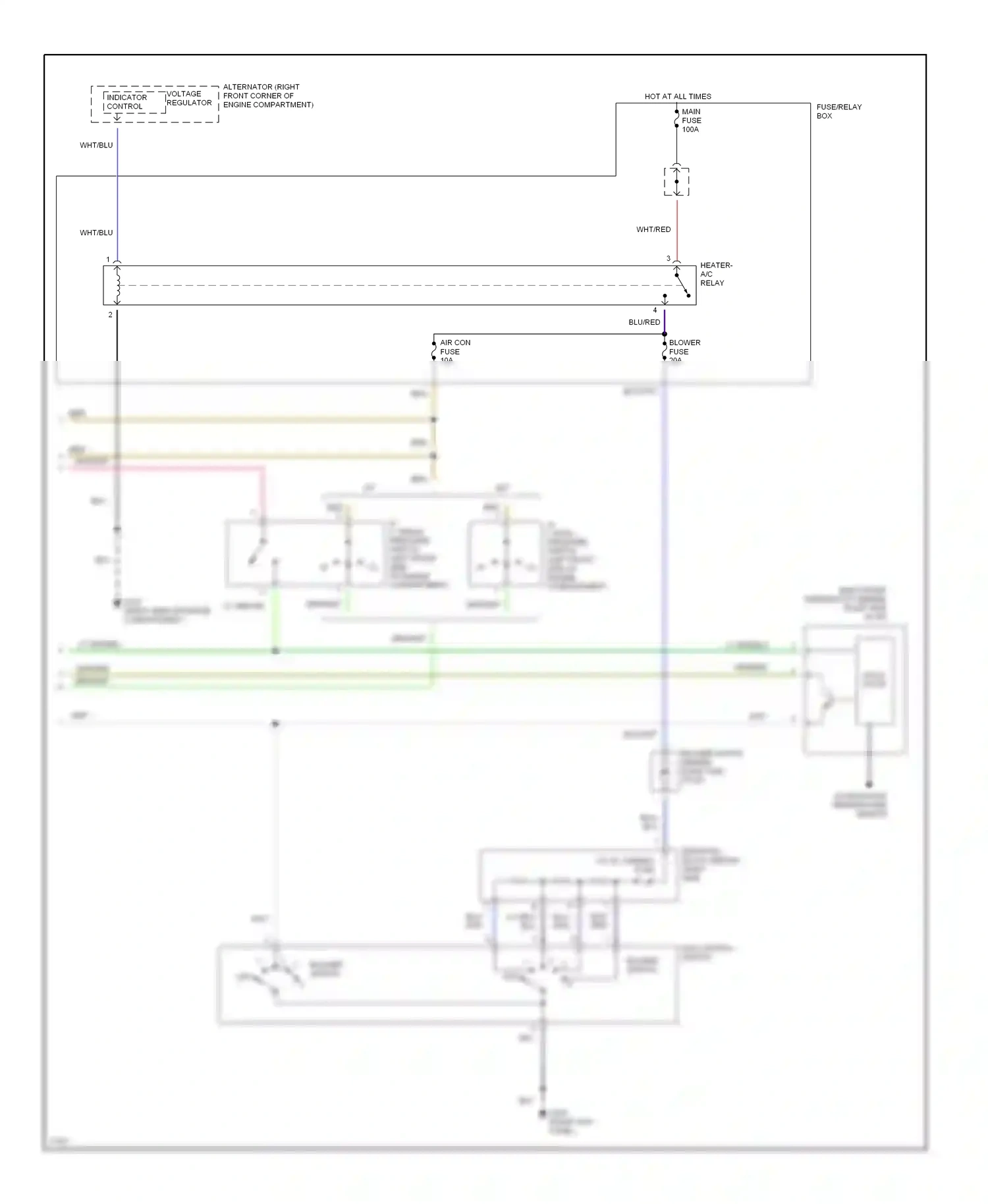 Wiring diagram evaporator temperature sensor for Isuzu Rodeo I (1989-1998) (2 of 2)