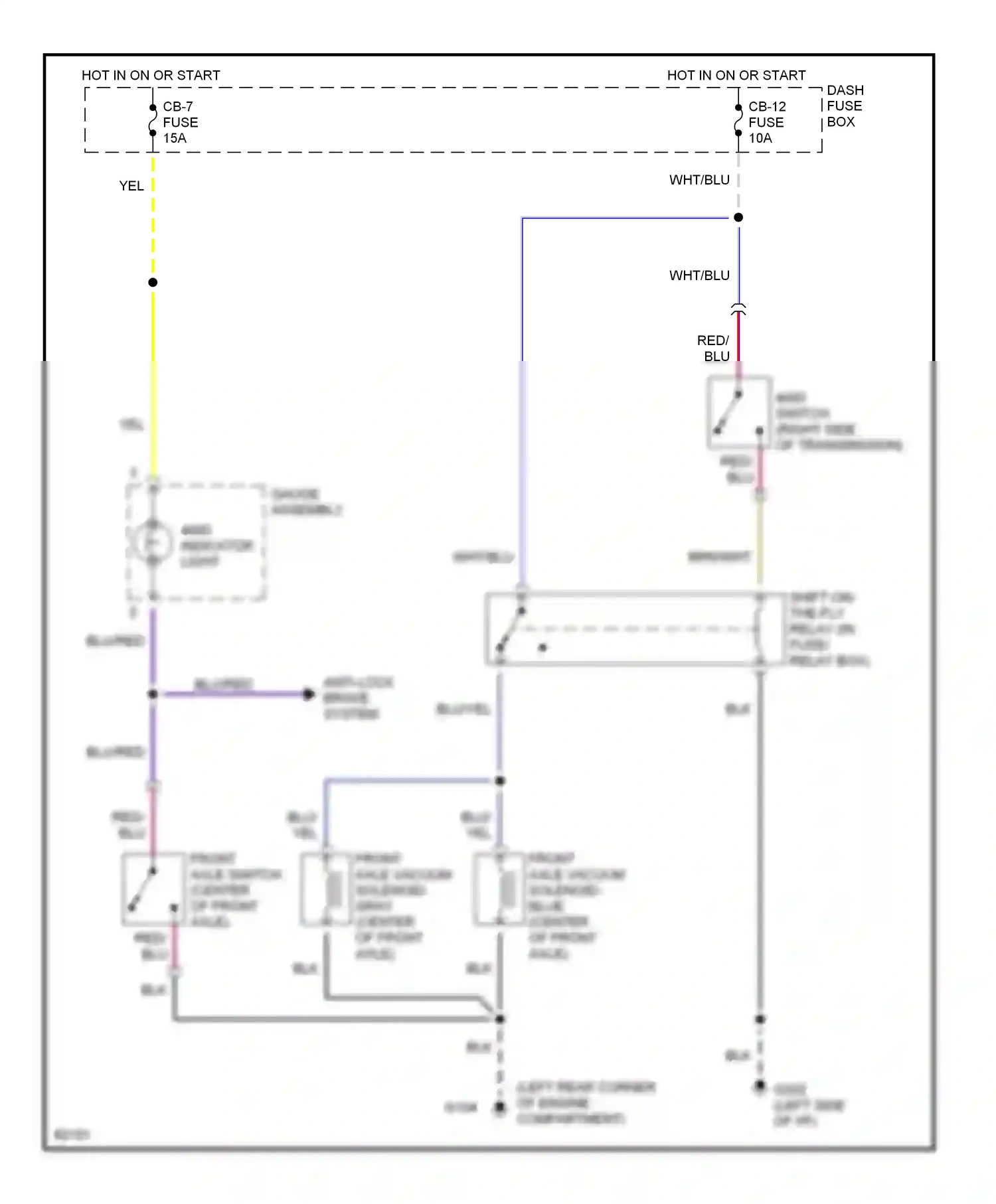 Wiring diagram indicator light for Isuzu Rodeo I (1989-1998) (1 of 1)