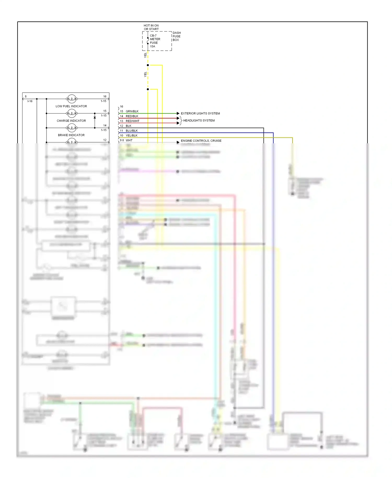 Wiring diagram left turn indicator for Isuzu Rodeo I (1989-1998) (1 of 1)