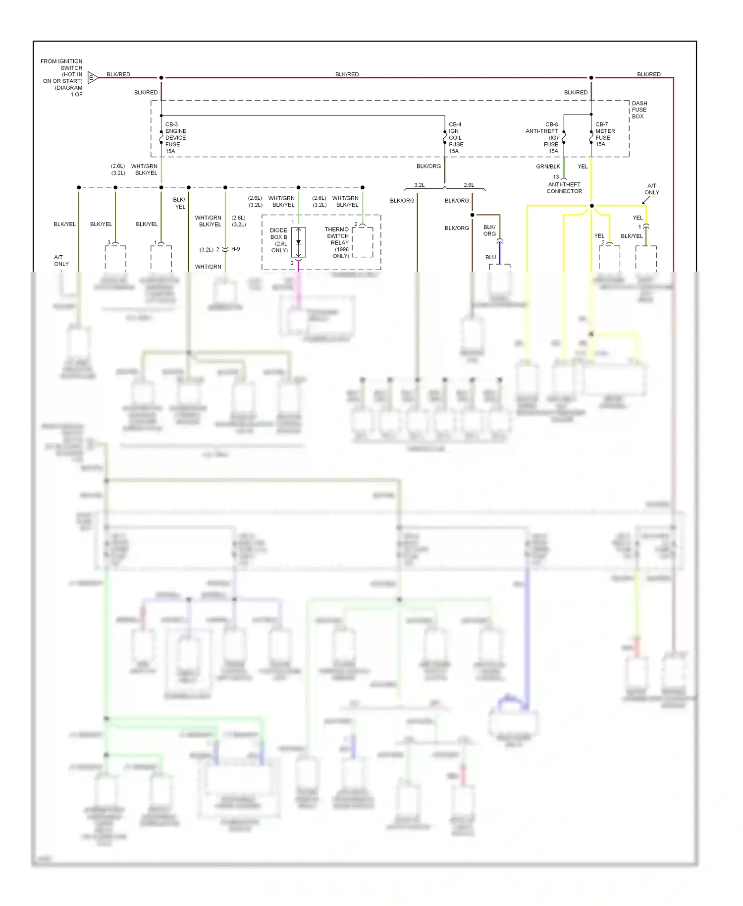 Wiring diagram meter assembly sensing and diagnostic module for Isuzu Rodeo I (1989-1998) (1 of 1)