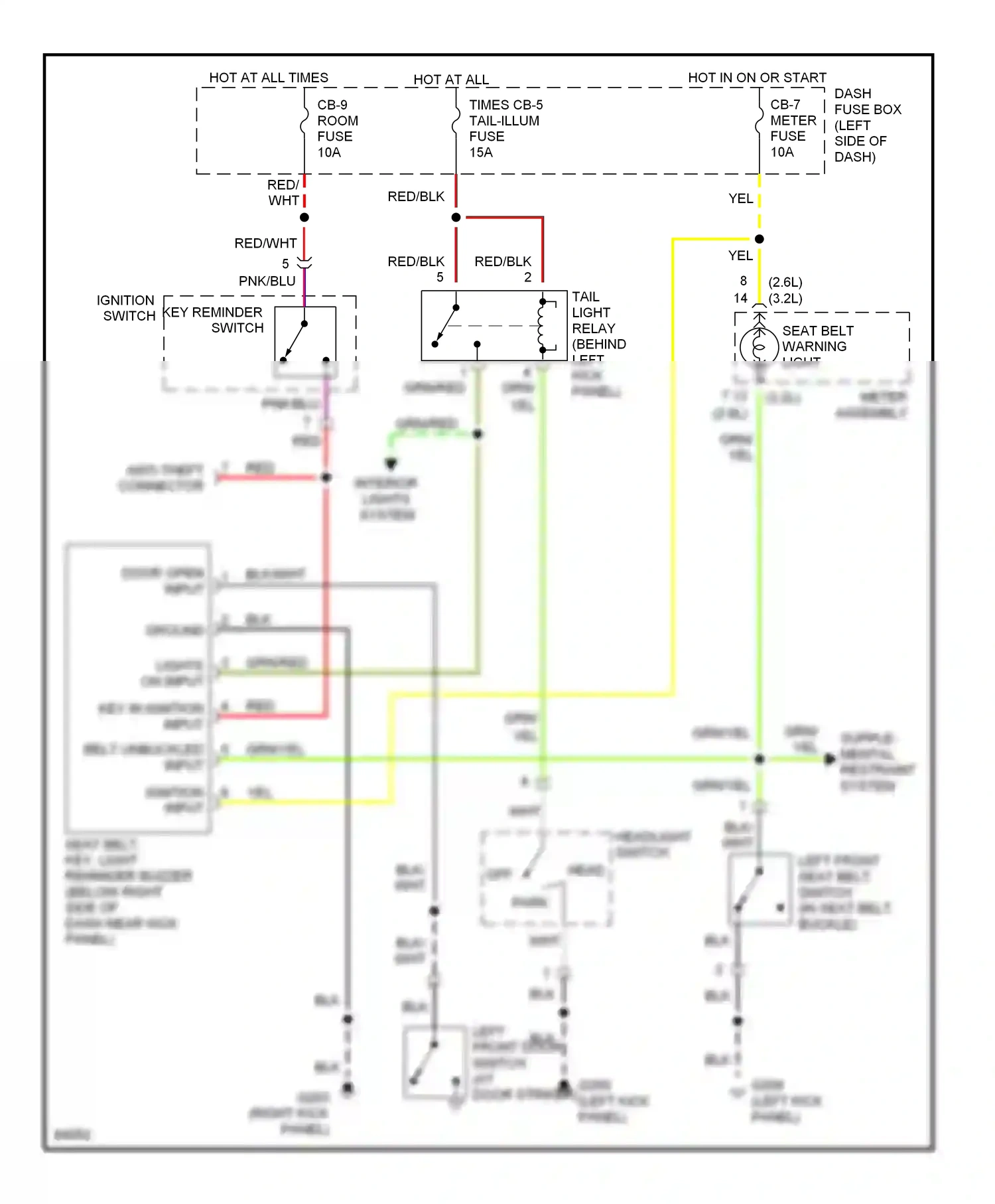 Wiring diagram meter assembly for Isuzu Rodeo I (1989-1998) (4 of 4)