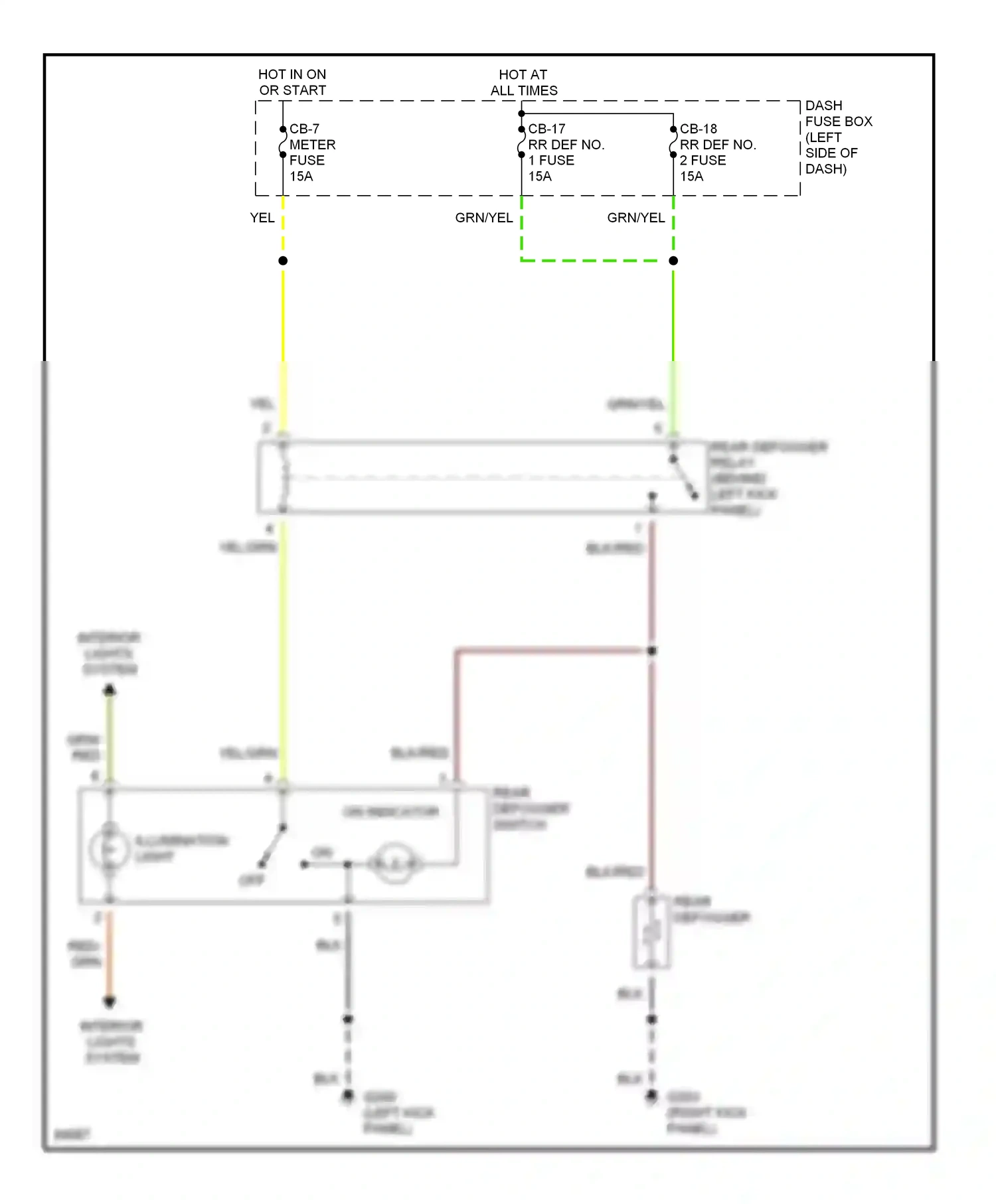 Wiring diagram on indicator for Isuzu Rodeo I (1989-1998) (1 of 3)