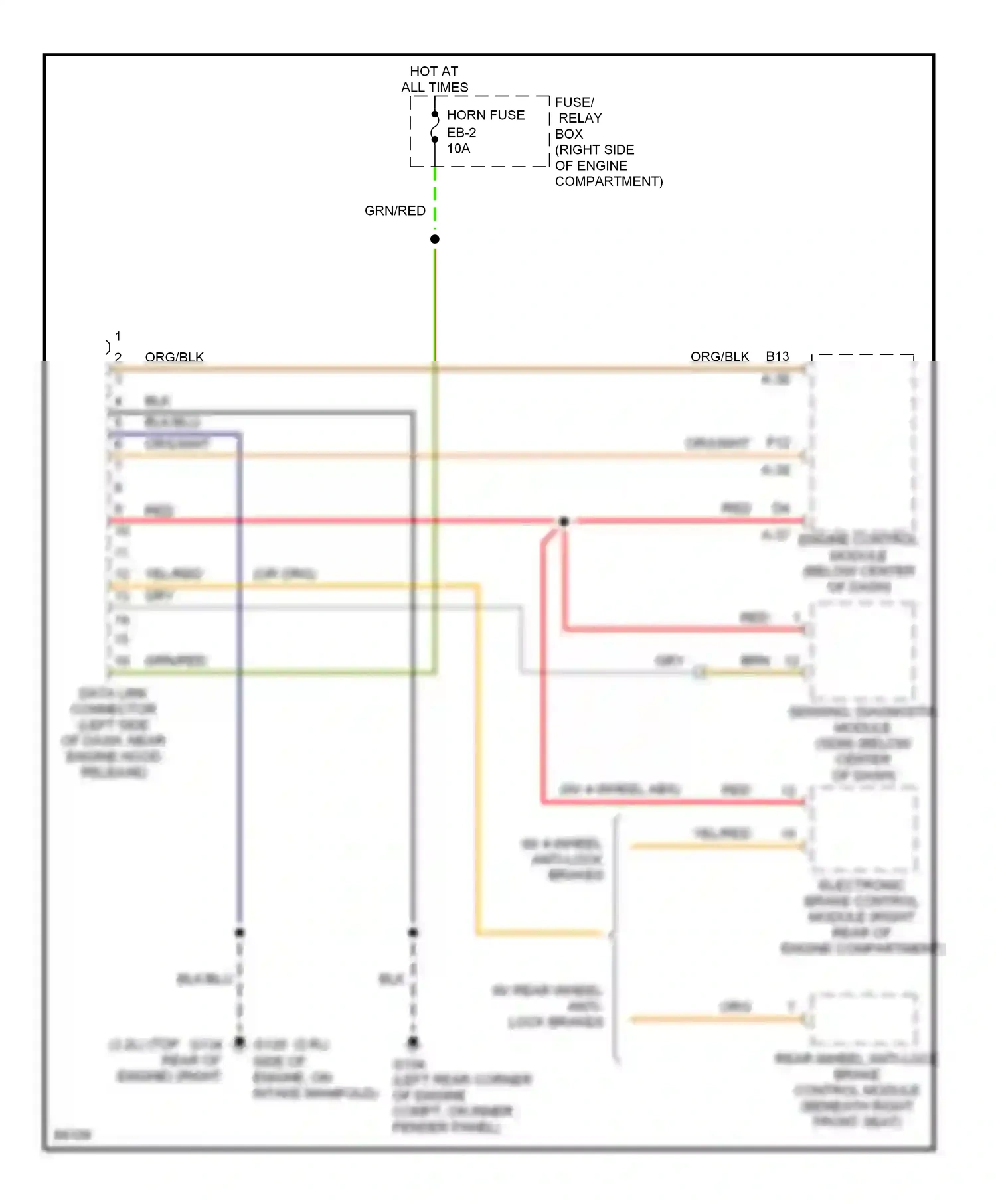 Wiring diagram red for Isuzu Rodeo I (1989-1998) (4 of 42)