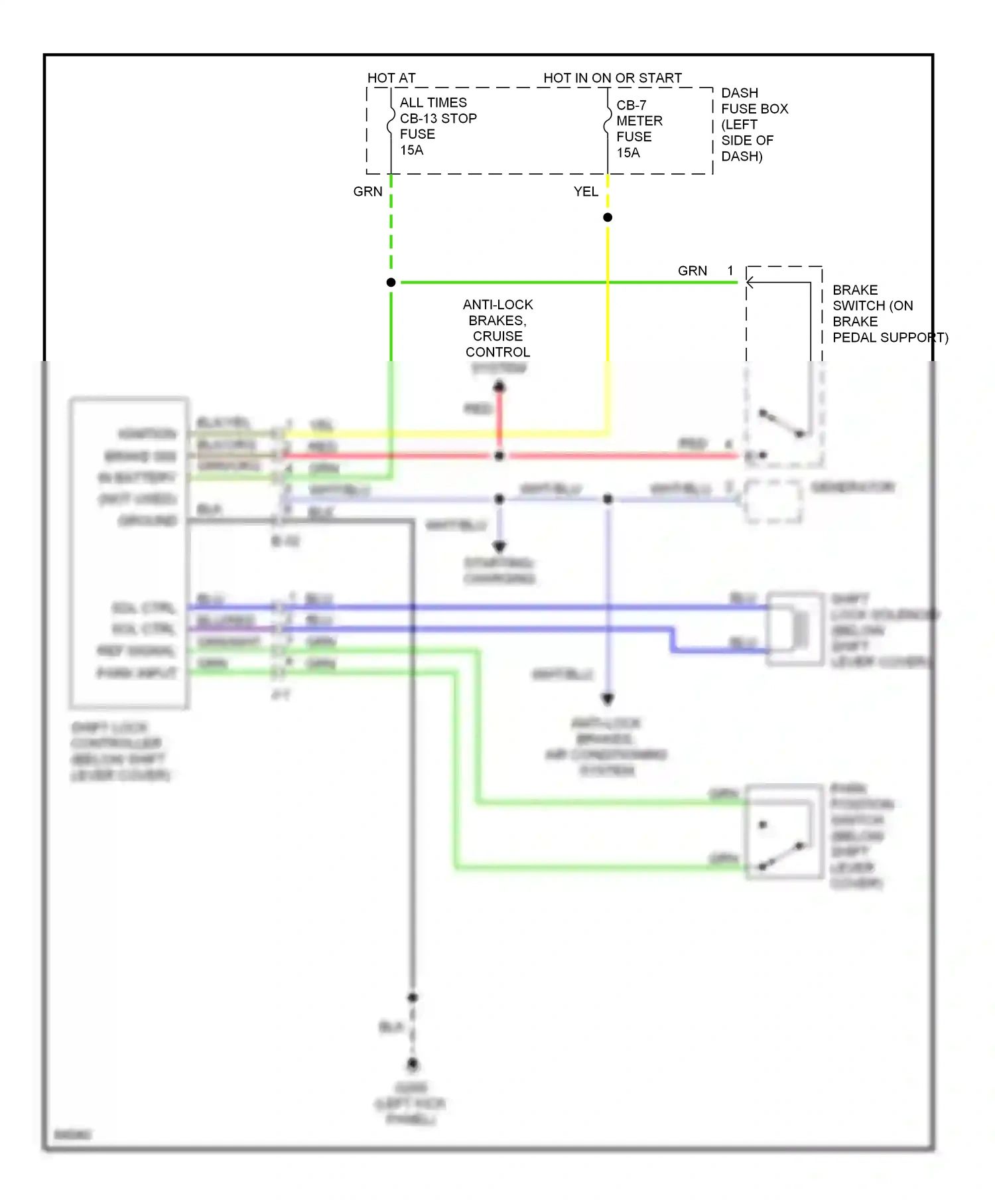 Wiring diagram sol ctrl + sol ctrl - ref signal park input for Isuzu Rodeo I (1989-1998) (1 of 1)