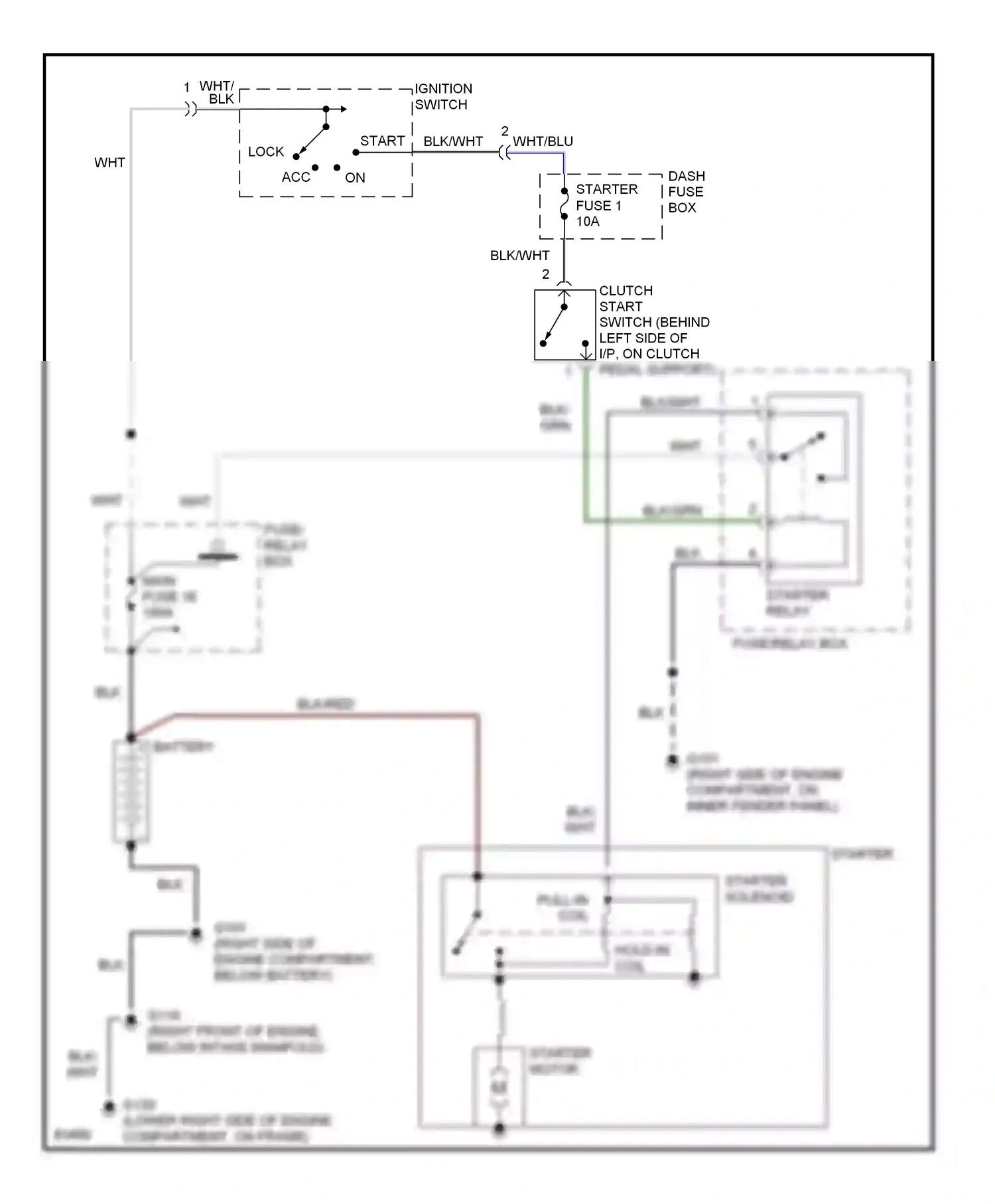 Wiring diagram starter relay for Isuzu Rodeo I (1989-1998) (1 of 6)