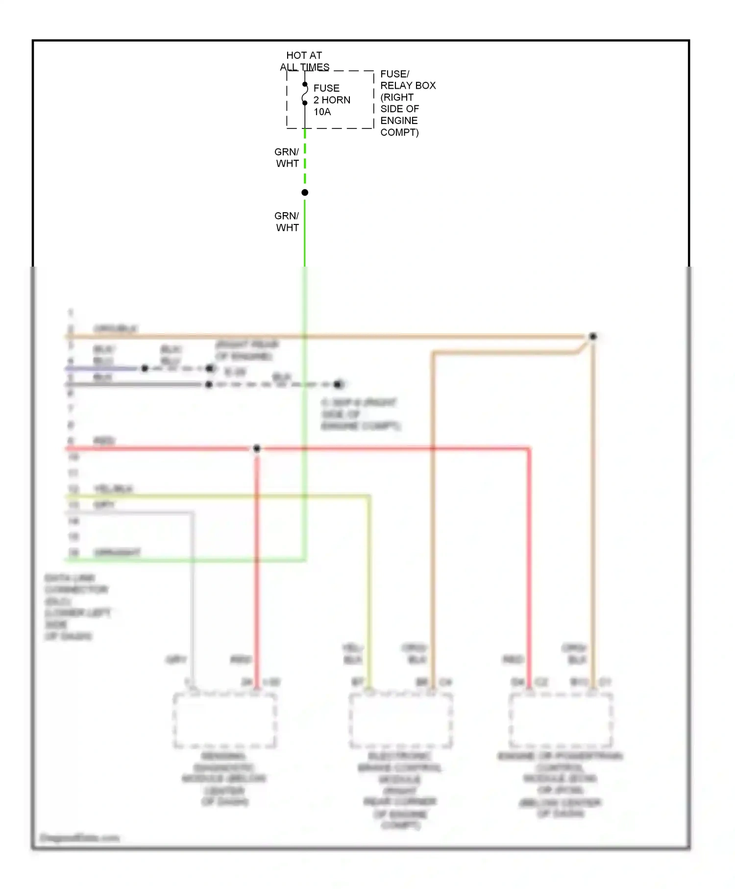 Wiring diagram blu for Isuzu Rodeo II (1998-2004) (11 of 48)