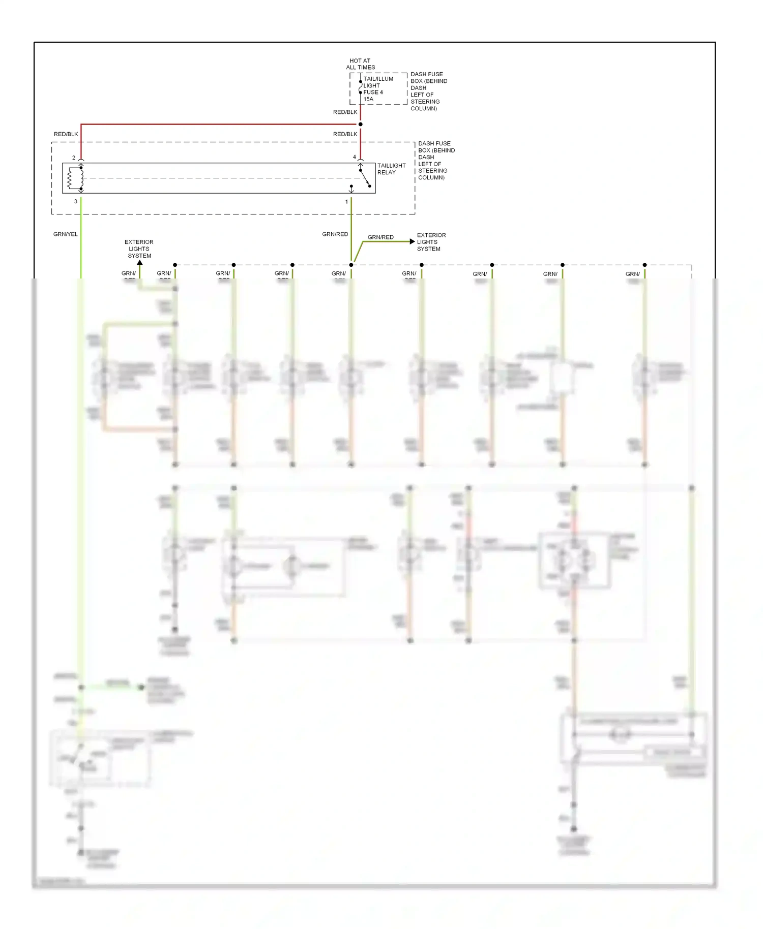 Wiring diagram engine controls, door locks systems for Isuzu Rodeo II (1998-2004) (1 of 1)