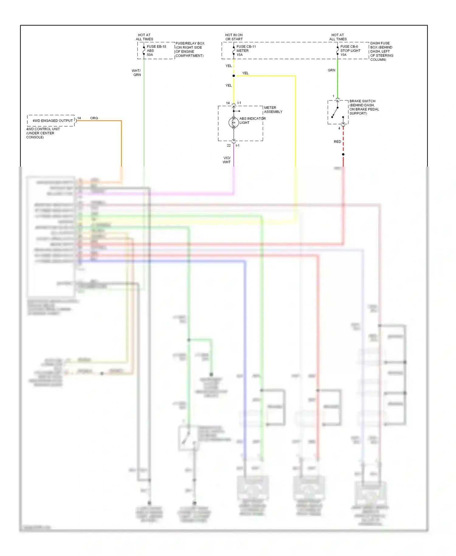 Wiring diagram ground abs ind light ctrl for Isuzu Rodeo II (1998-2004) (1 of 1)