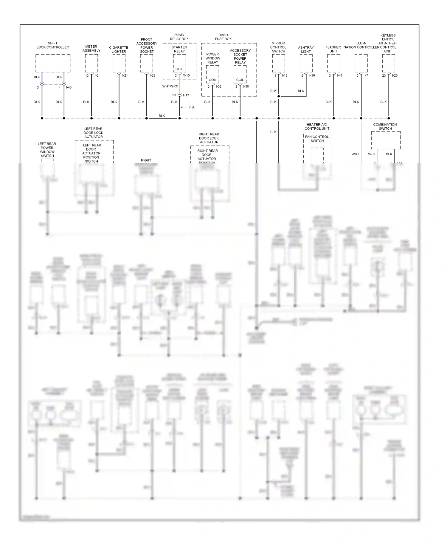 Wiring diagram left taillight assembly for Isuzu Rodeo II (1998-2004) (2 of 2)