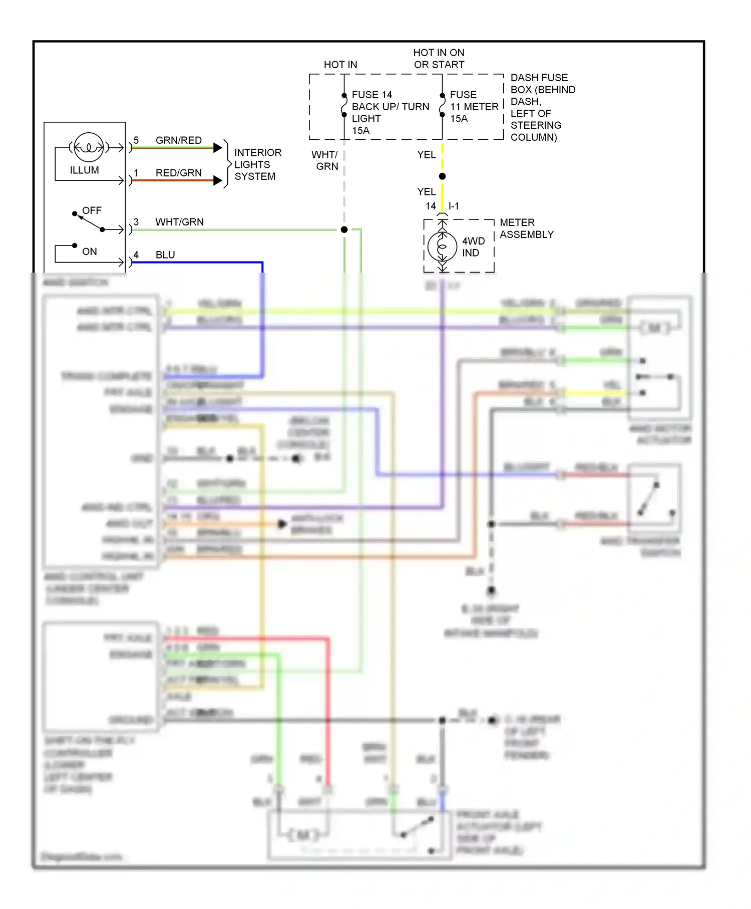 Wiring diagram meter assembly for Isuzu Rodeo II (1998-2004) (11 of 12)