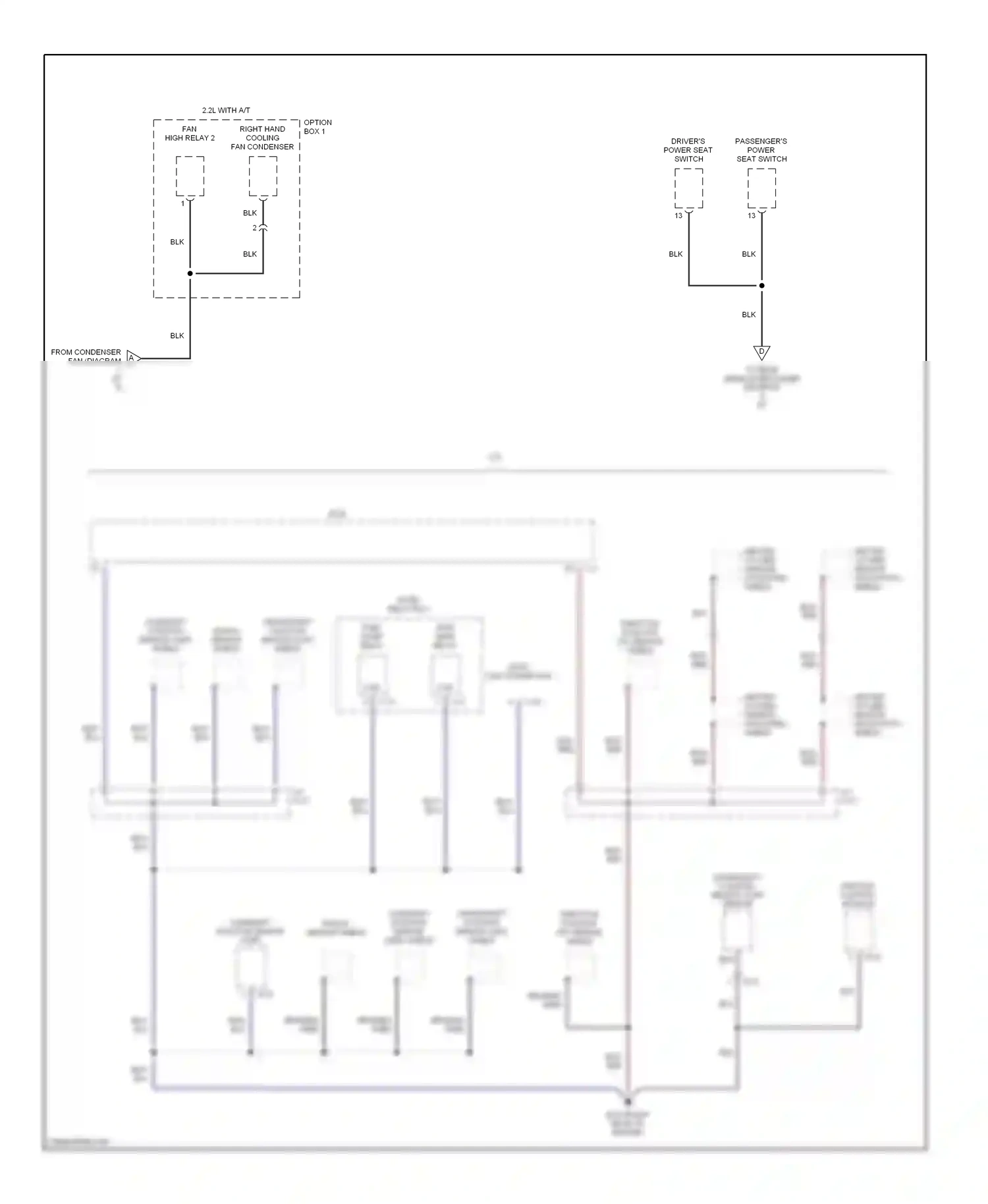 Wiring diagram passenger's power seat switch for Isuzu Rodeo II (1998-2004) (1 of 2)