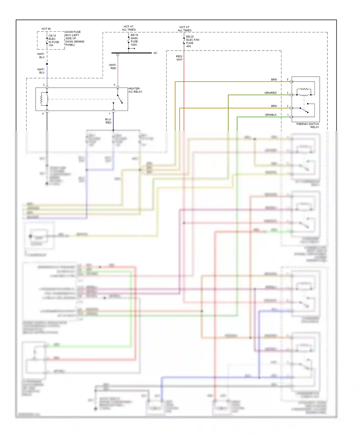 Wiring diagram reference a/c pressure sw input a/c comp relay ctrl for Isuzu Rodeo II (1998-2004) (1 of 2)