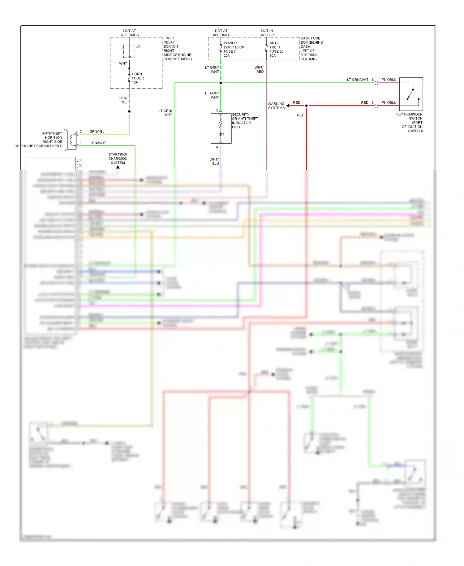 Wiring diagram starting/ charging system for Isuzu Rodeo II (1998-2004) (1 of 1)