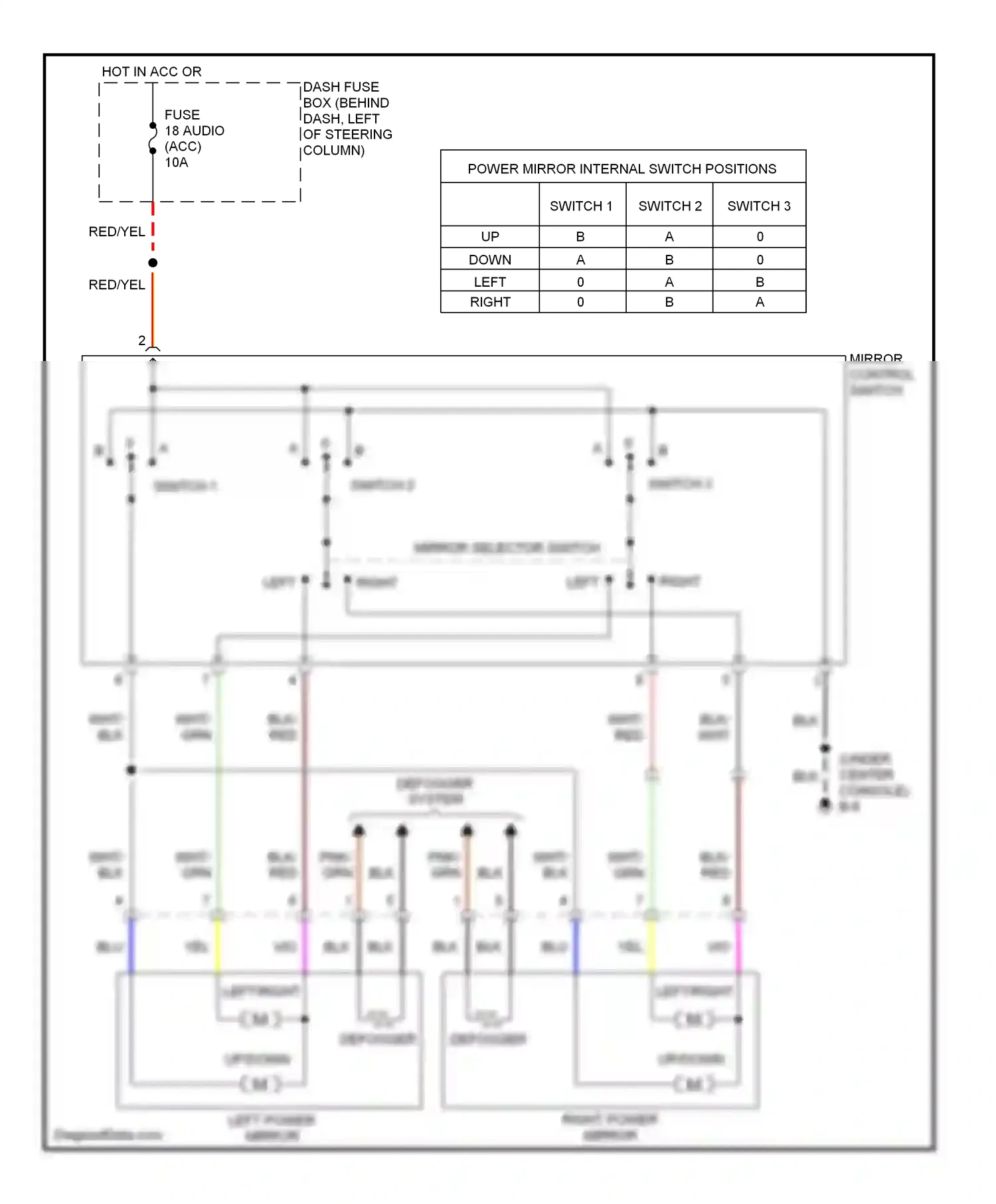 Wiring diagram switch 2 for Isuzu Rodeo II (1998-2004) (1 of 1)