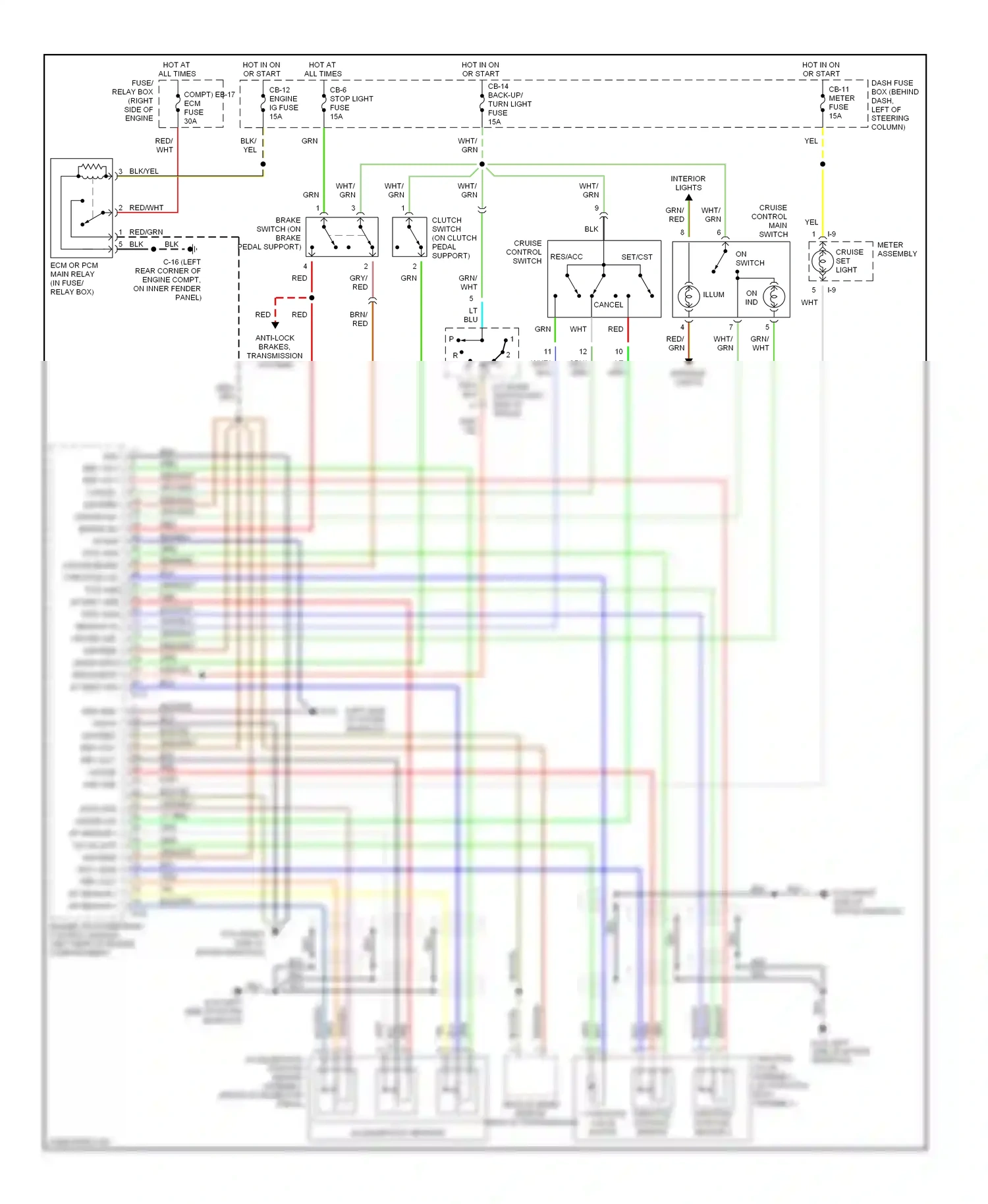 Wiring diagram throttle position sensor 2 for Isuzu Rodeo II (1998-2004) (2 of 2)