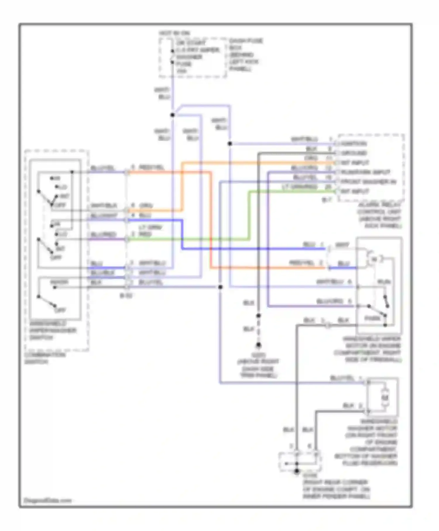 Trooper Isuzu II (1992-2002): Front wiper/washer circuit, s model