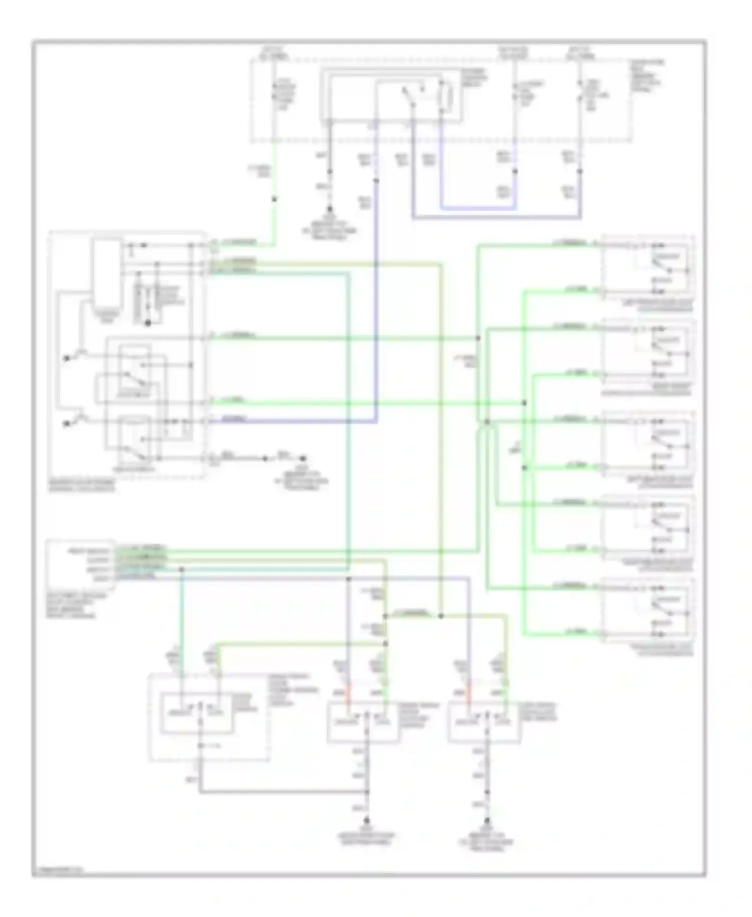 Wiring diagram driver's door power window, lock switch for Isuzu Trooper II (1992-2002) (1 of 1)