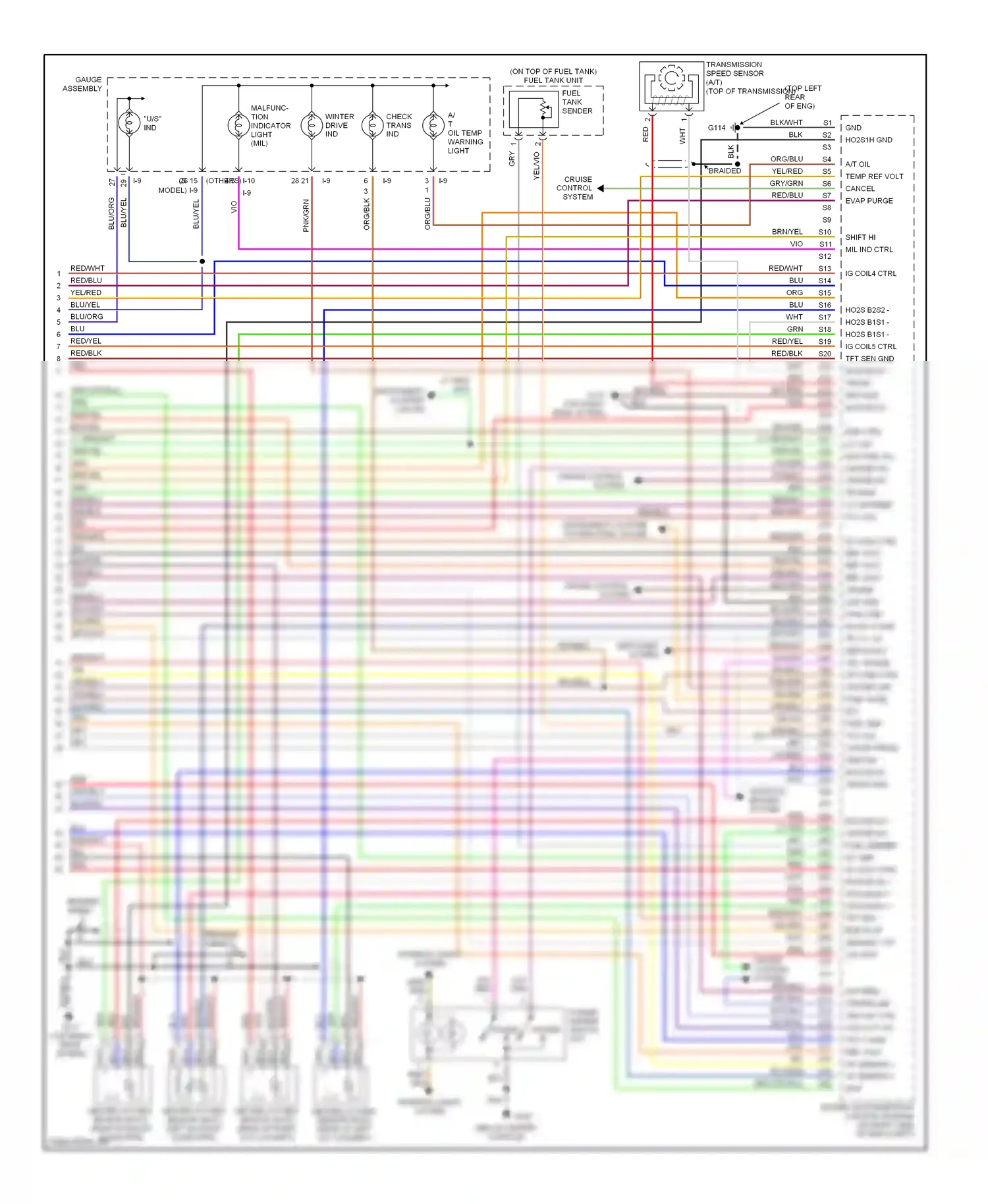 Isuzu Trooper II (1992-2002) engine or powertrain control module (on right side of eng compt) wiring diagram  (2 of 2)
