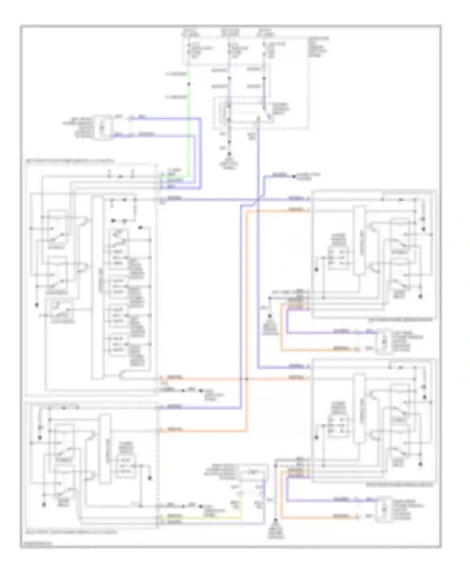 Wiring diagram right front door power window, lock switch for Isuzu Trooper II (1992-2002) (3 of 3)