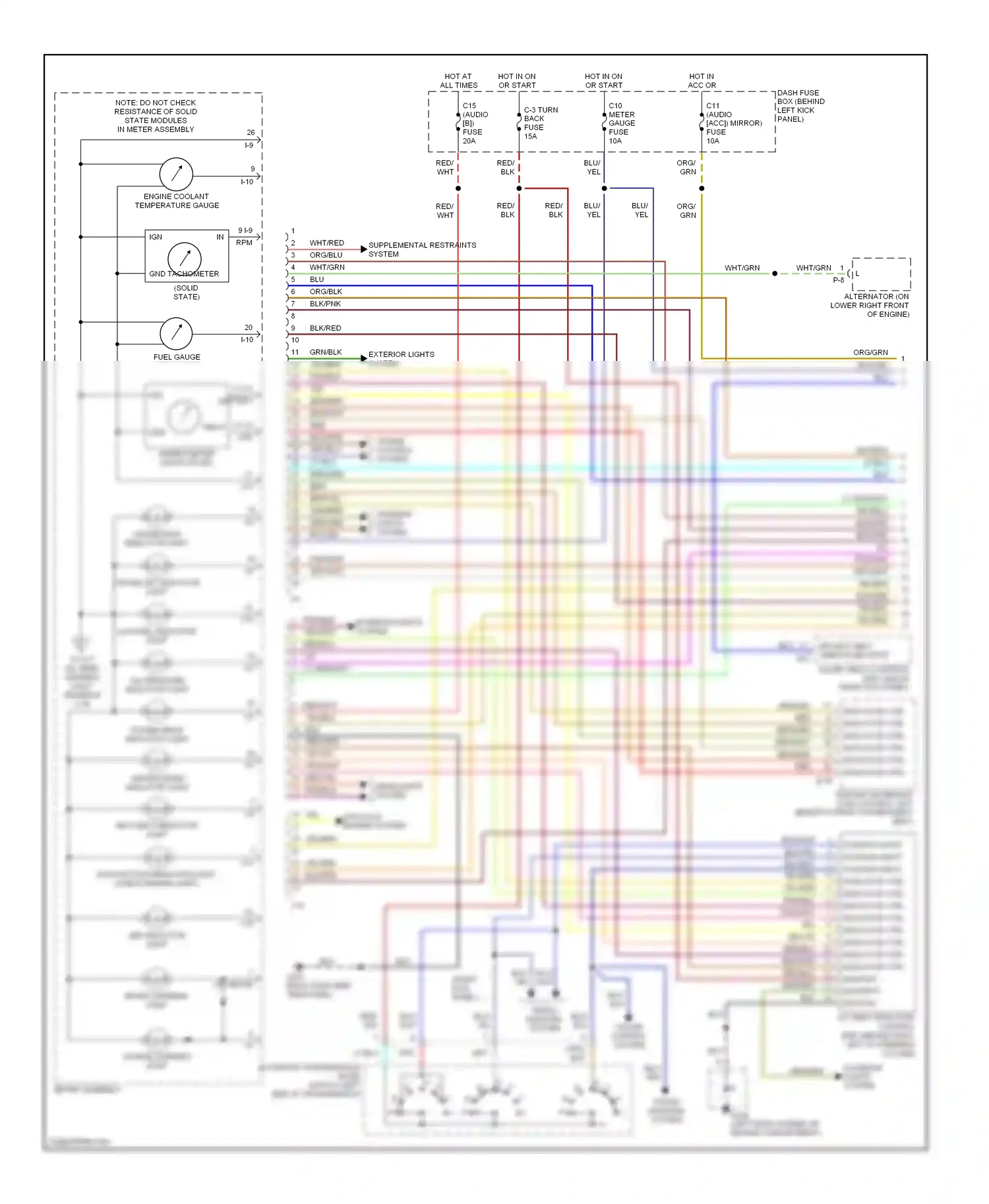 Isuzu Trooper II (1992-2002) speedometer (solid state) wiring diagram  (1 of 2)