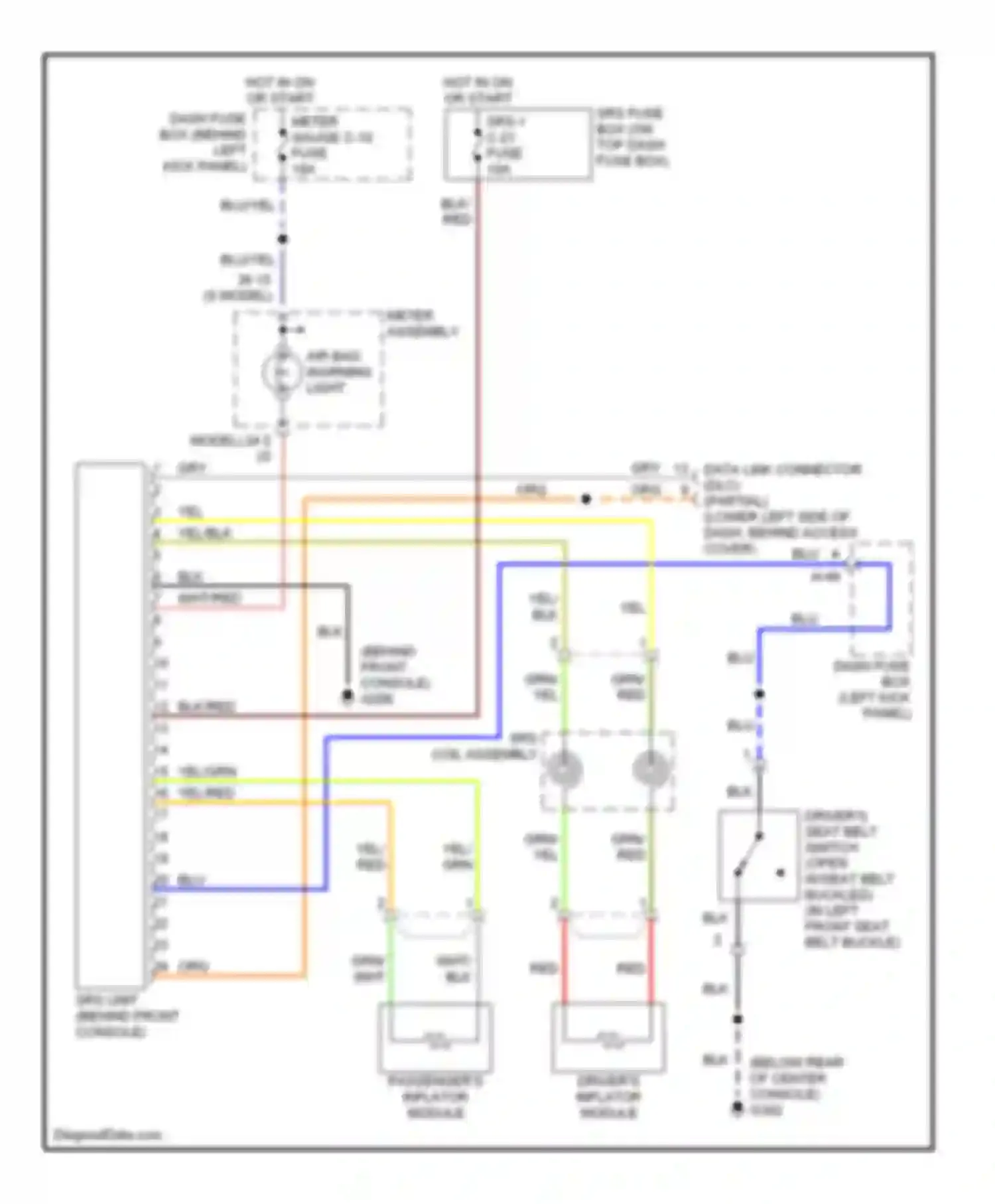 Wiring diagram srs coil assembly for Isuzu Trooper II (1992-2002) (2 of 2)