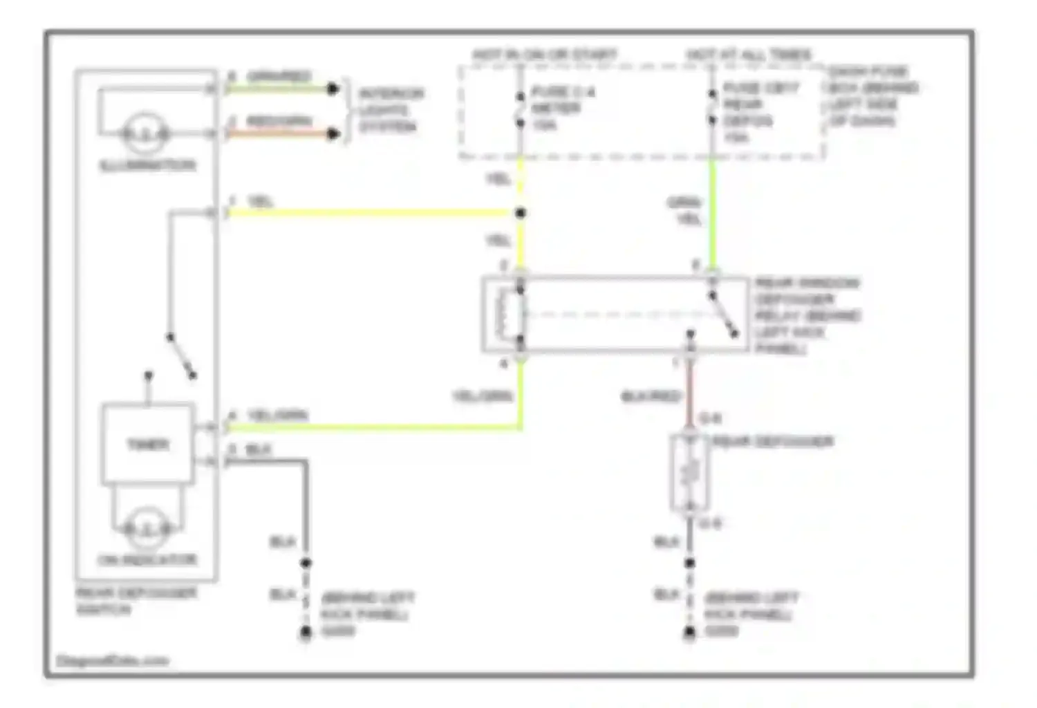 VehiCross Isuzu I (1997-2001): Rear defogger circuit