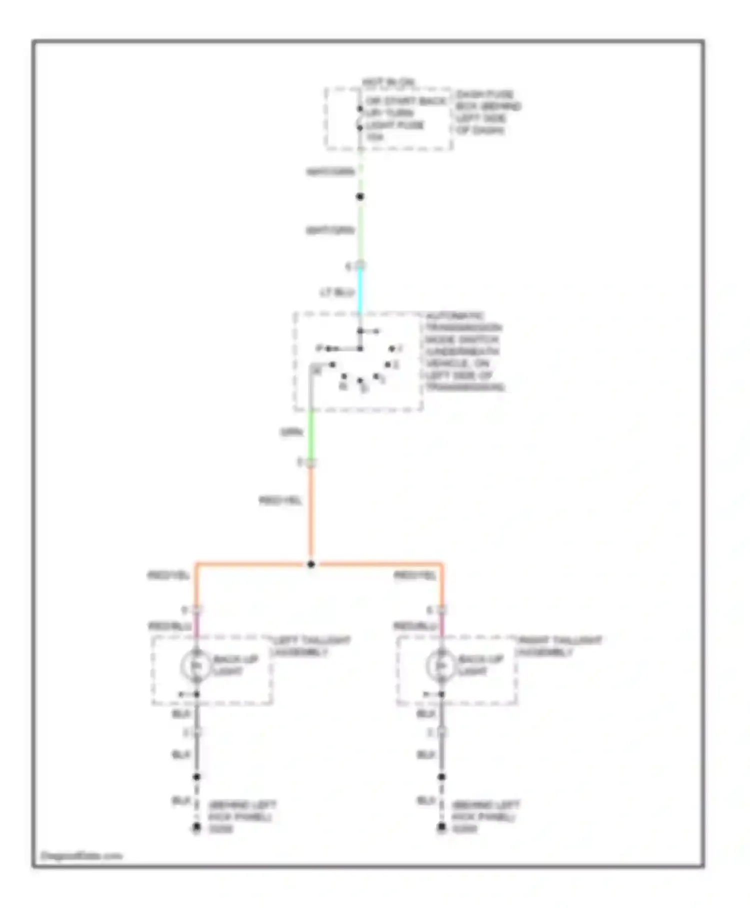 Wiring diagram back- up light for Isuzu VehiCross I (1997-2001) (1 of 1)