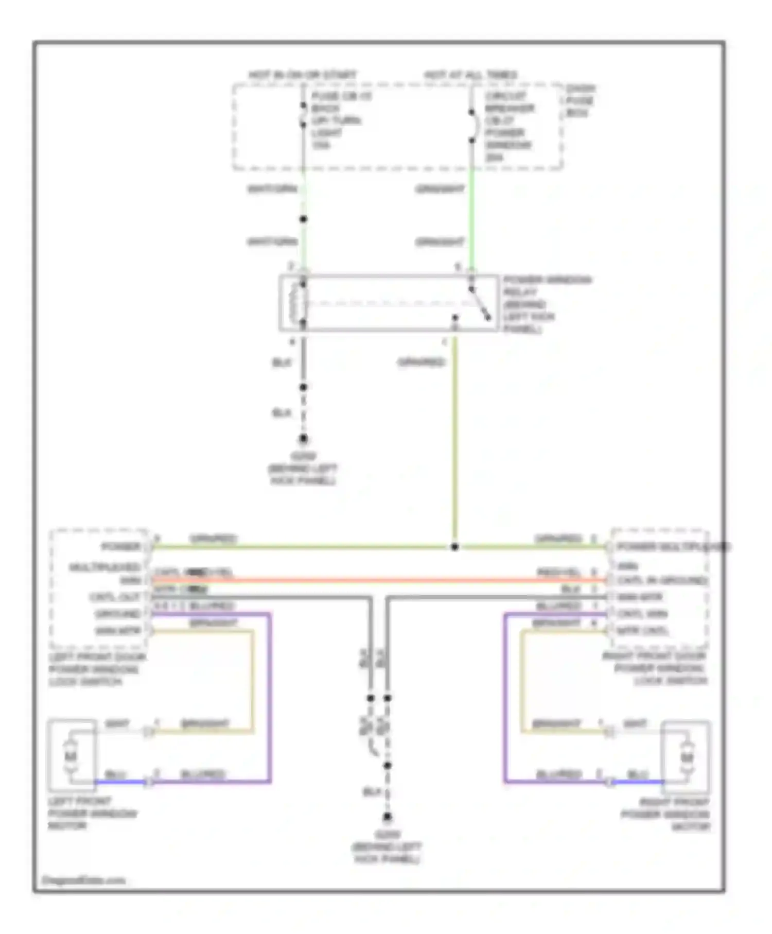 Wiring diagram circuit breaker cb-27 power window for Isuzu VehiCross I (1997-2001) (2 of 2)