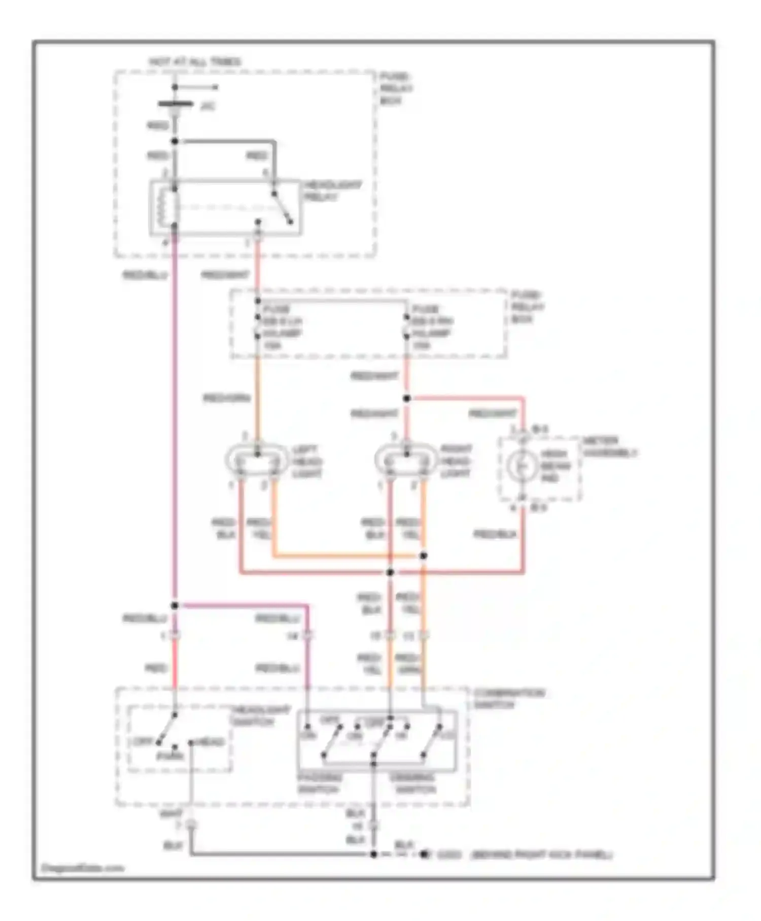 Wiring diagram fuse/ relay box for Isuzu VehiCross I (1997-2001) (3 of 9)
