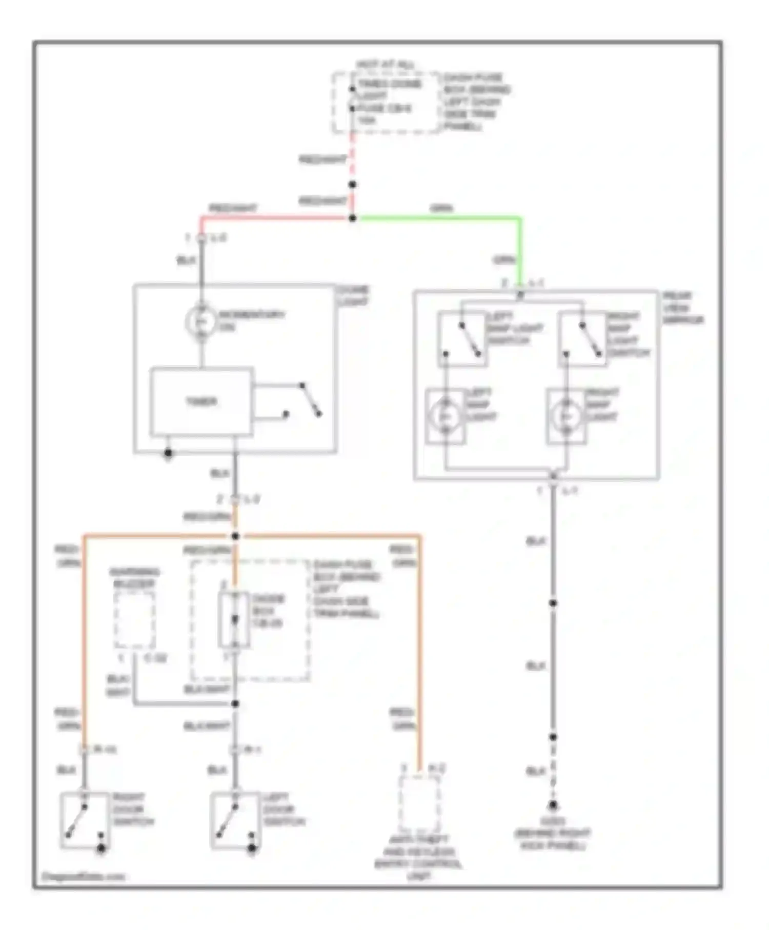Wiring diagram warning buzzer for Isuzu VehiCross I (1997-2001) (1 of 2)