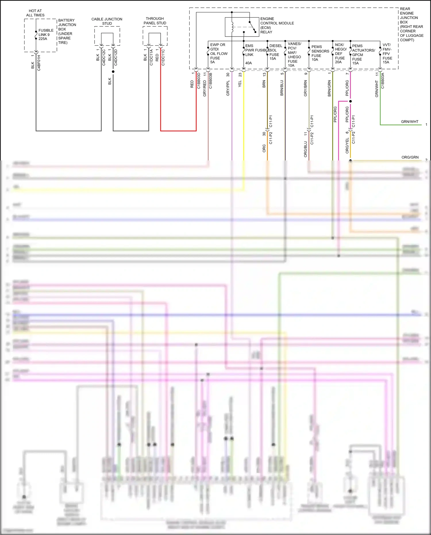 Jaguar F-Pace I (2016-2020) engine control module (ecm) relay wiring diagram  (2 of 3)
