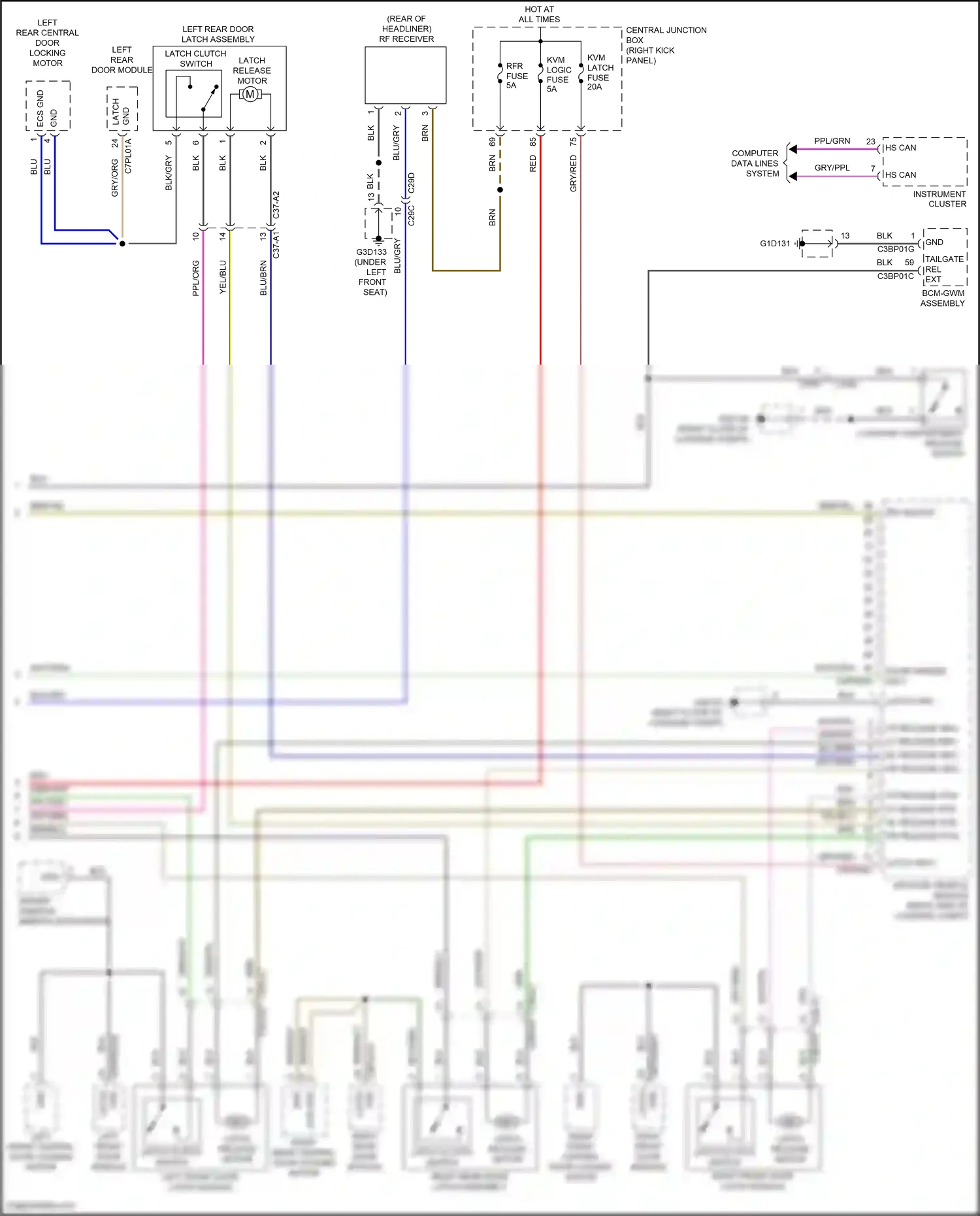 Jaguar F-Pace I (2016-2020) fr release neg wiring diagram  (1 of 1)