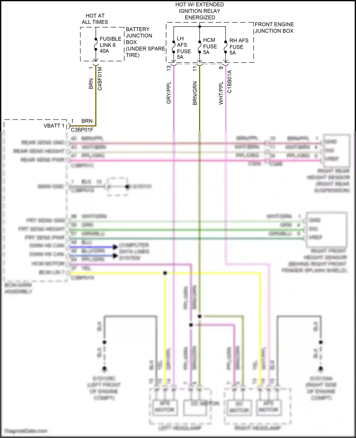 Jaguar F-Pace I (2016-2020) hcm motor wiring diagram  (1 of 2)