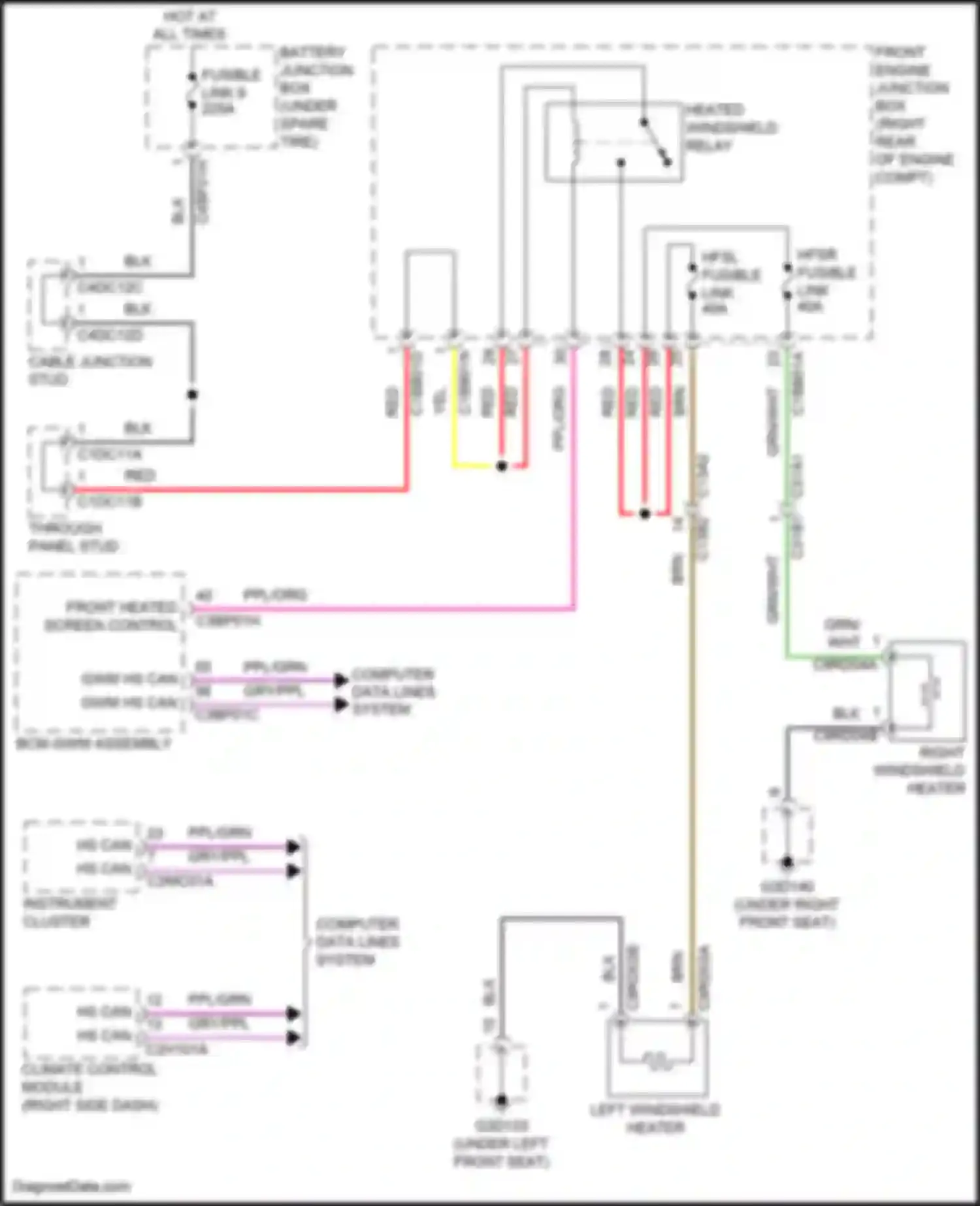 Wiring diagram hfsl fusible link for Jaguar F-Pace I (2016-2020) (1 of 1)