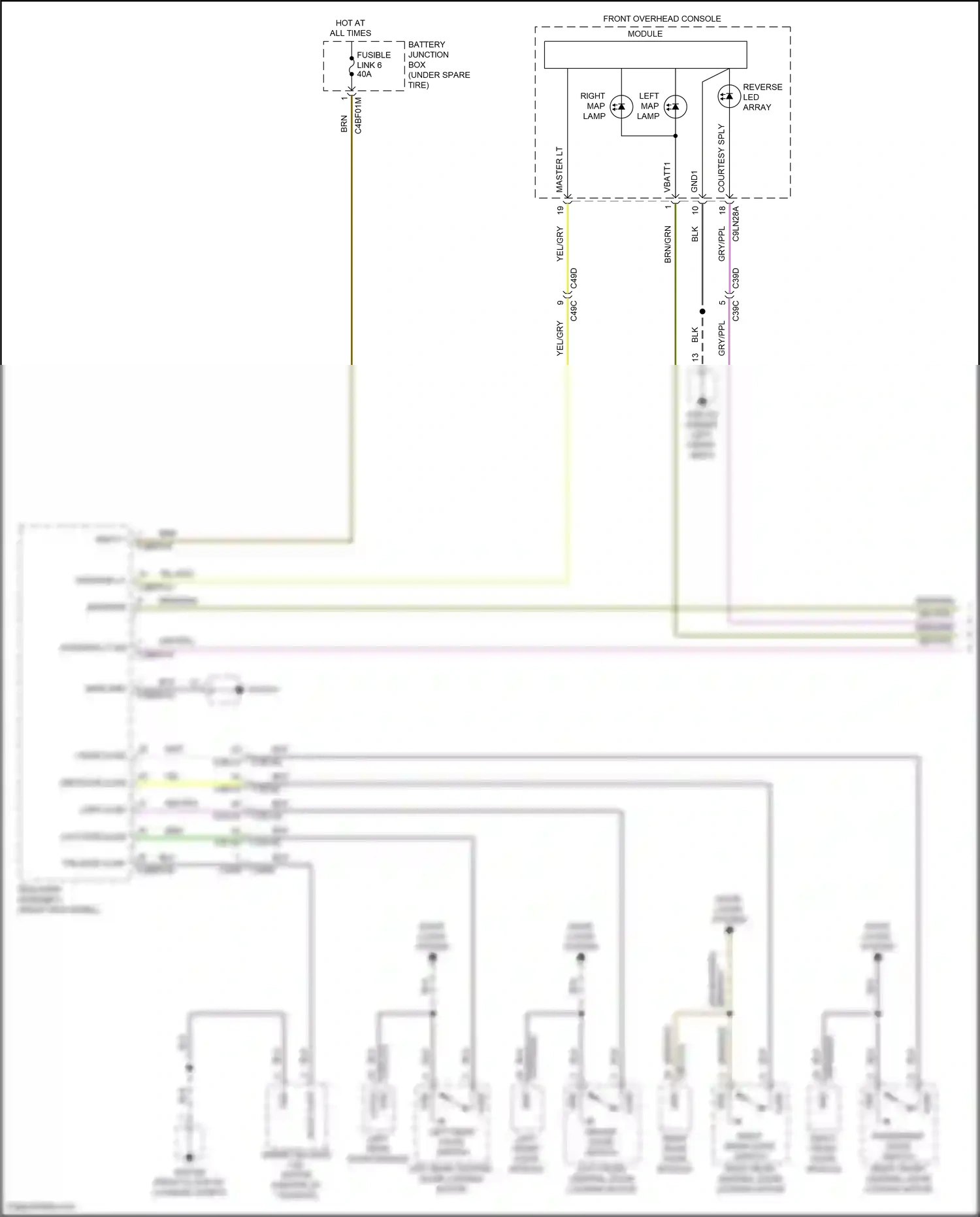 Jaguar F-Pace I (2016-2020) interior lt wiring diagram  (1 of 2)
