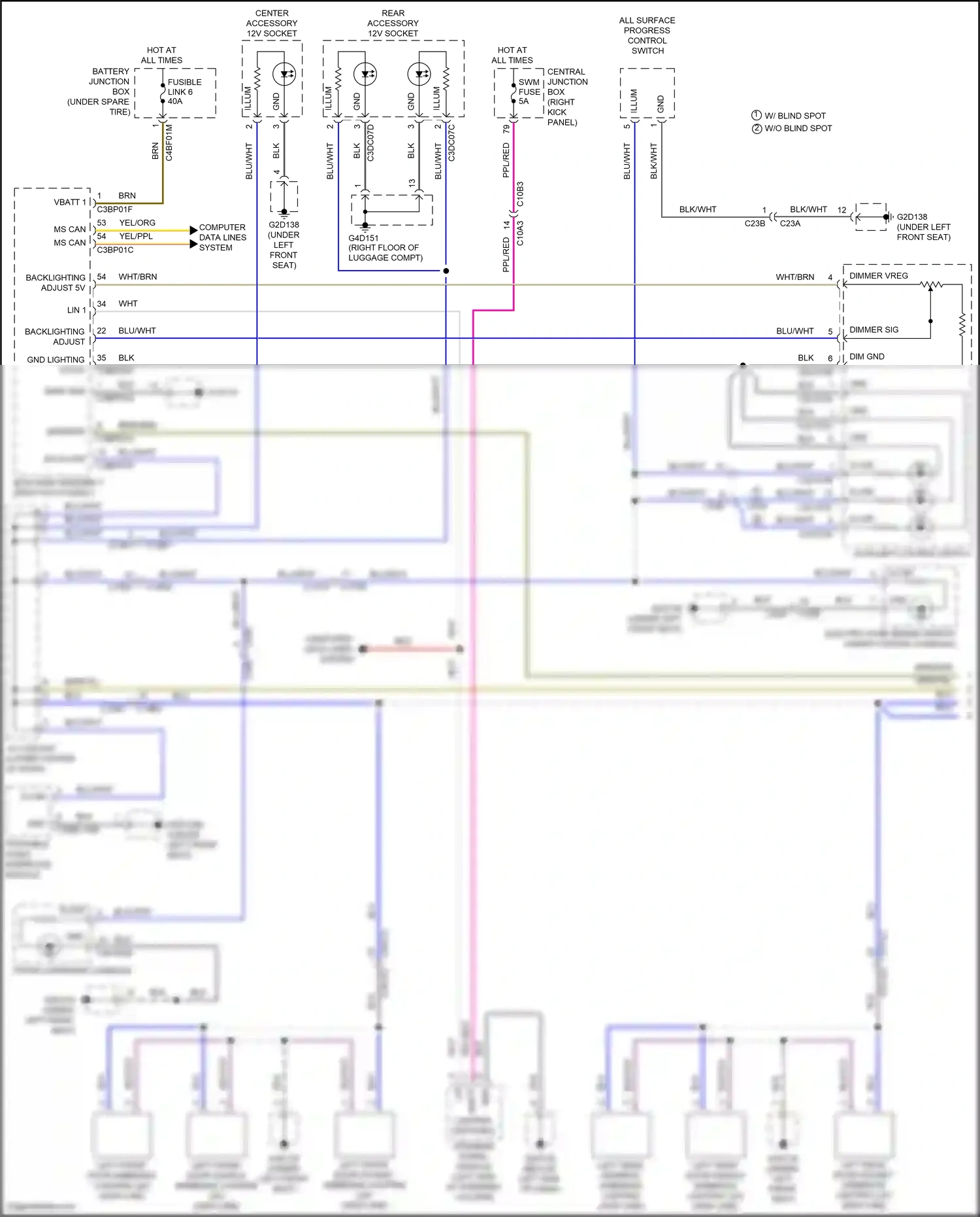 Jaguar F-Pace I (2016-2020) interior lt wiring diagram  (2 of 2)