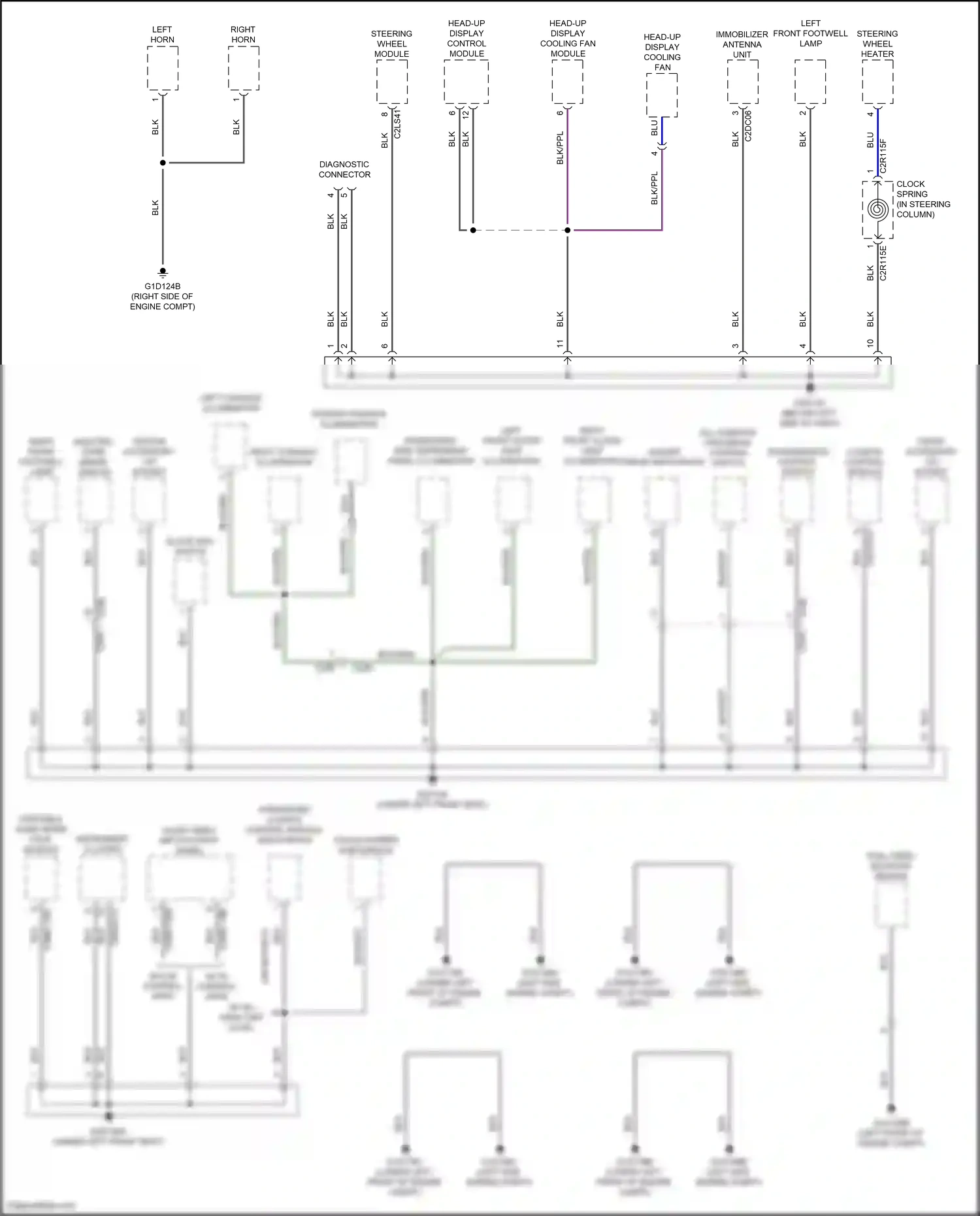 Jaguar F-Pace I (2016-2020) (left side engine compt) wiring diagram  (2 of 2)