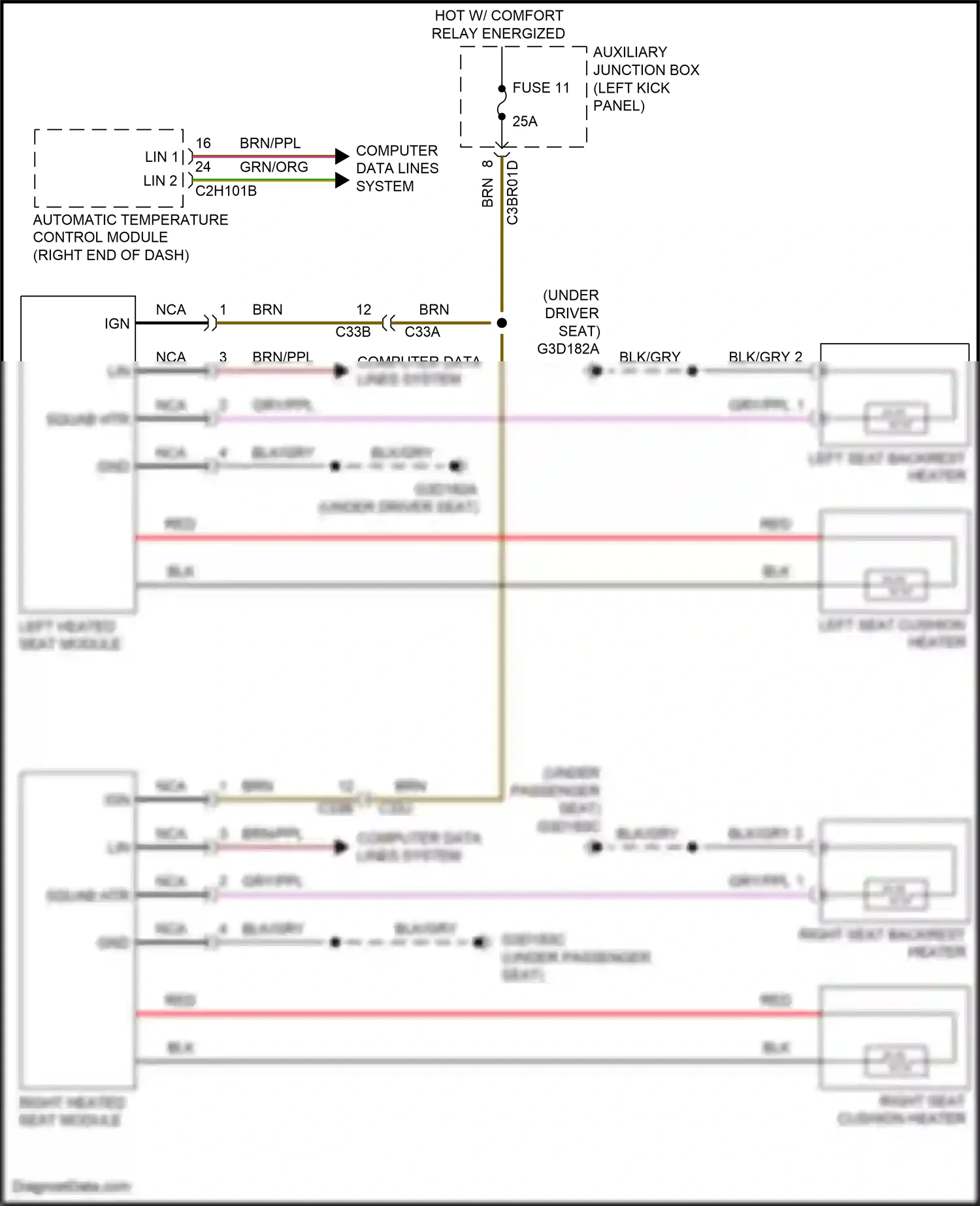 Jaguar F-type I facelift (2016-2019) automatic temperature control module wiring diagram  (4 of 7)