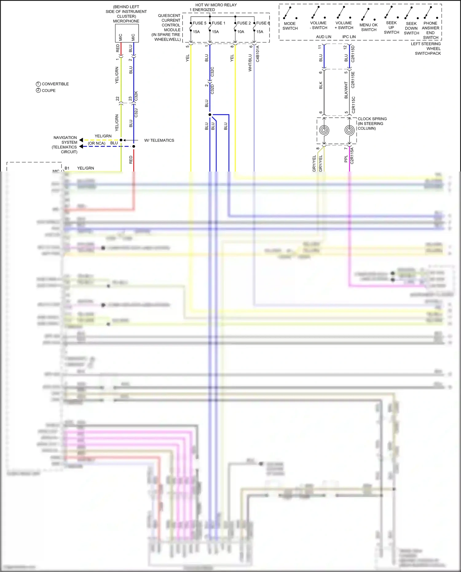 Jaguar F-type I facelift (2016-2019) clock- spring wiring diagram  (5 of 11)