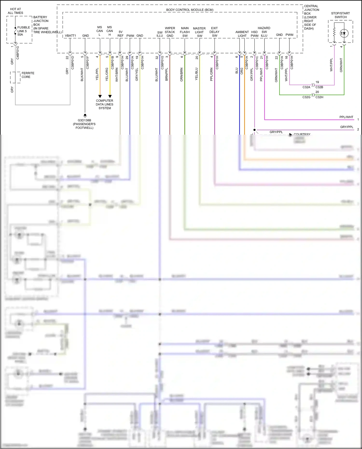 Jaguar F-type I facelift (2016-2019) computer data lines system wiring diagram  (35 of 81)