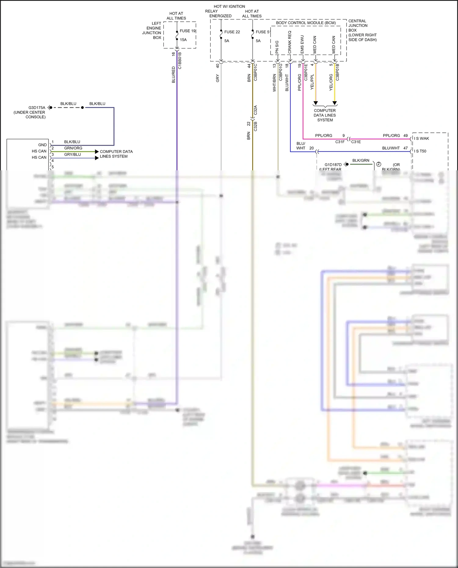 Jaguar F-type I facelift (2016-2019) computer data lines system wiring diagram  (53 of 81)