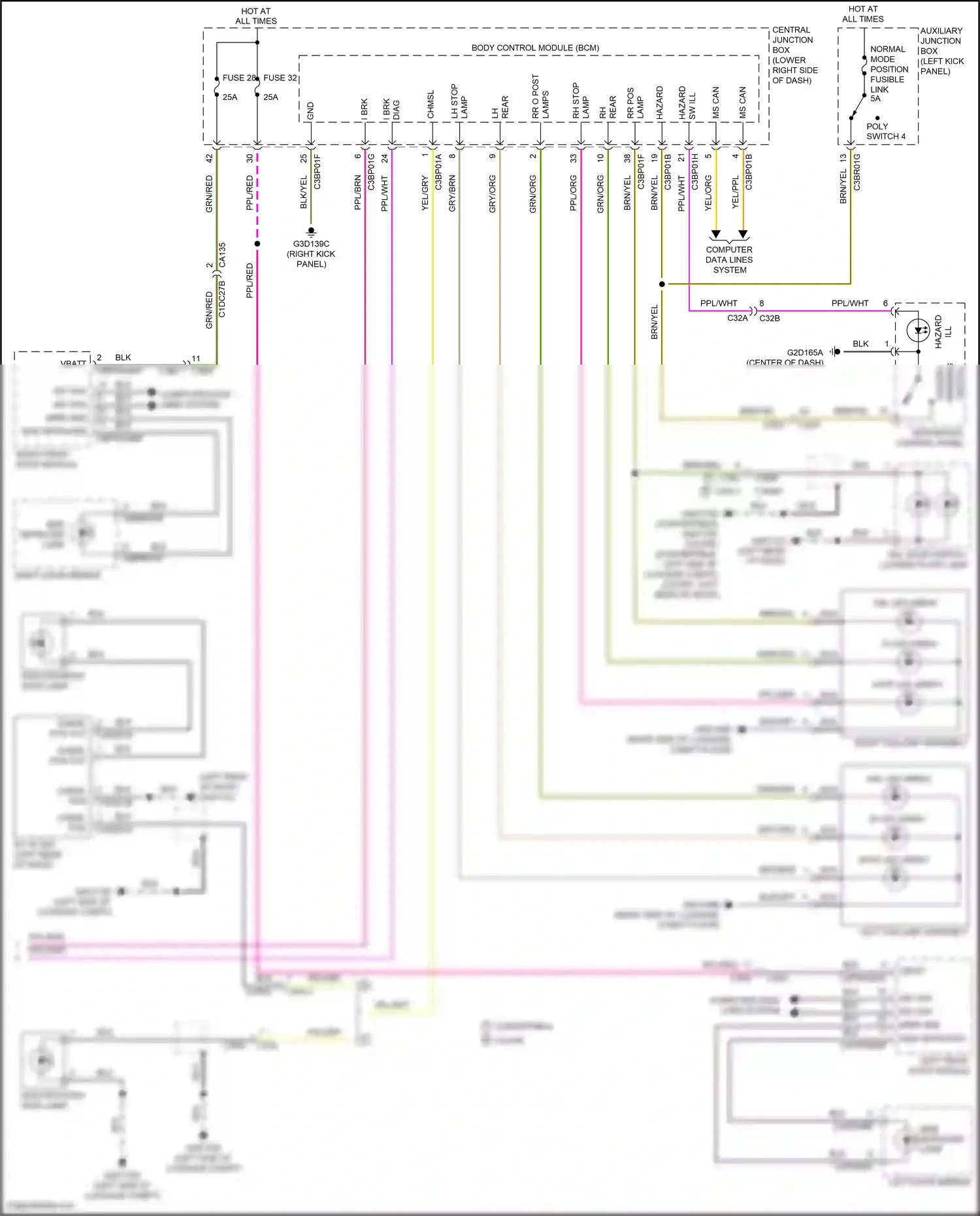 Jaguar F-type I facelift (2016-2019) di led array wiring diagram  (2 of 2)