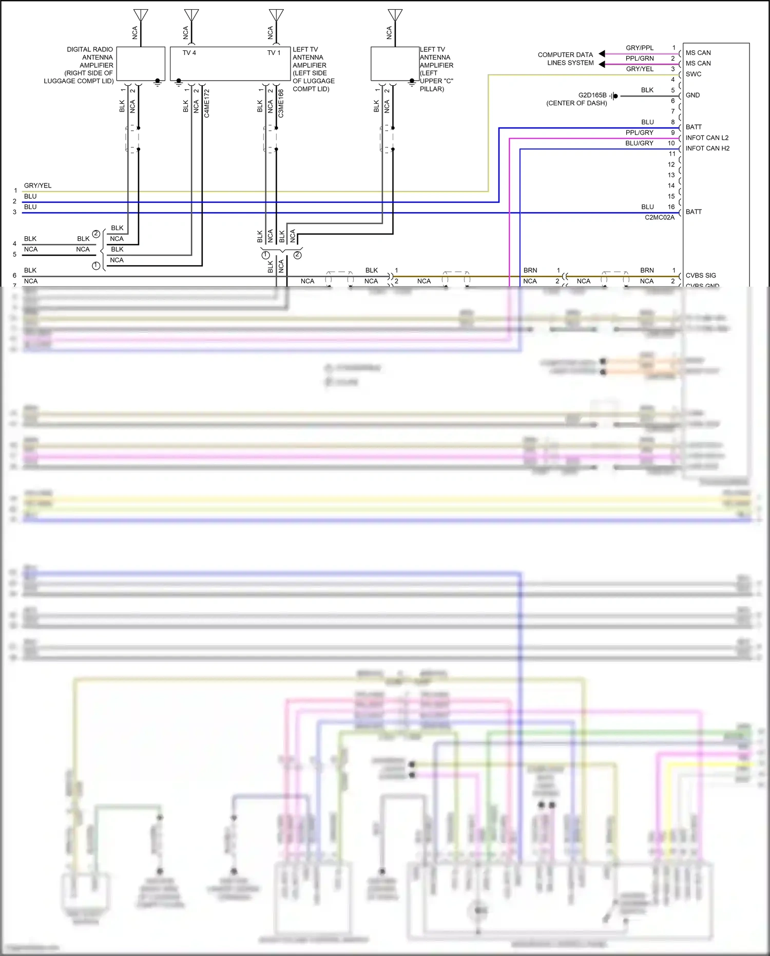 Jaguar F-type I facelift (2016-2019) eject wiring diagram  (1 of 2)