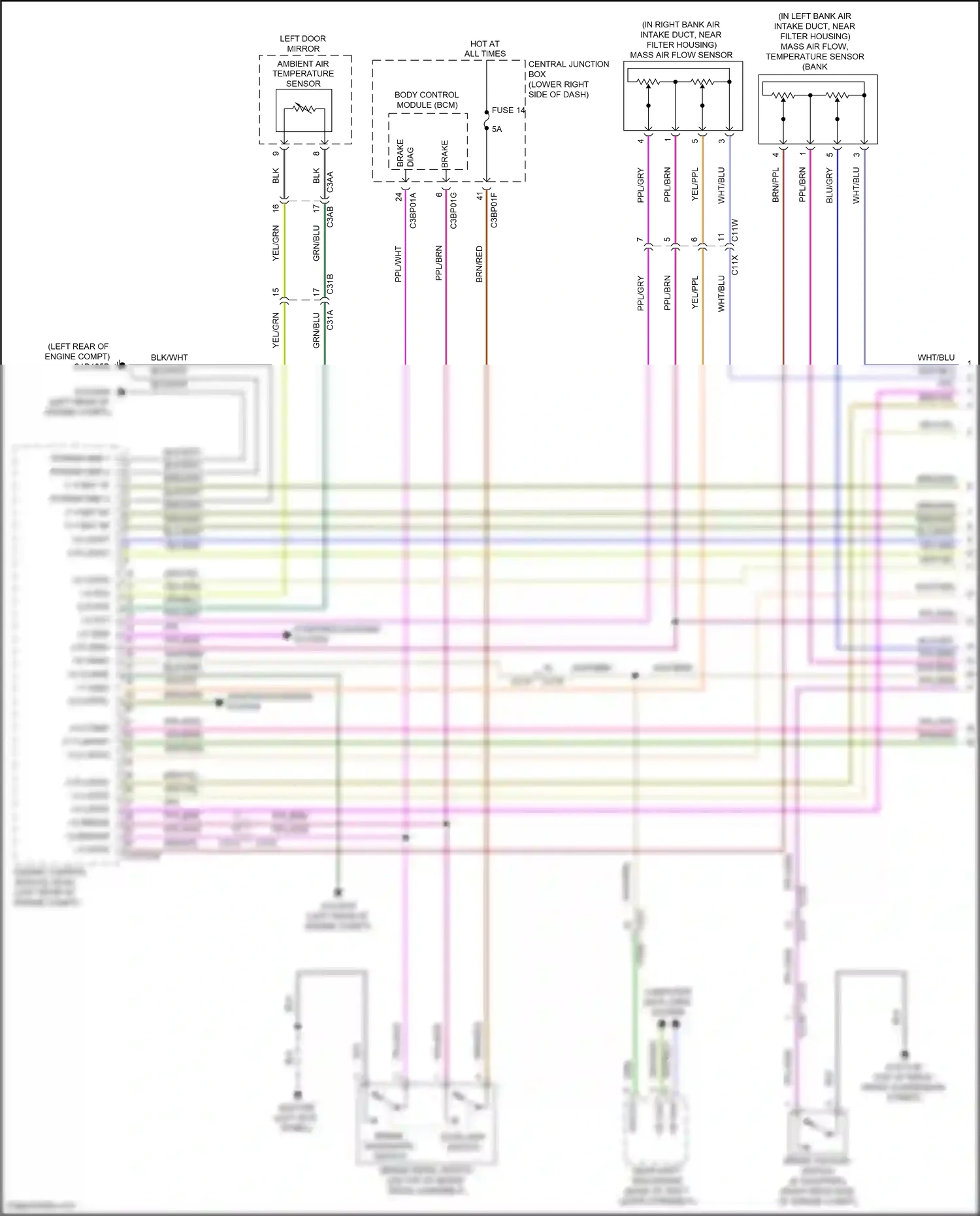 Jaguar F-type I facelift (2016-2019) engine control module (ecm) wiring diagram  (11 of 19)